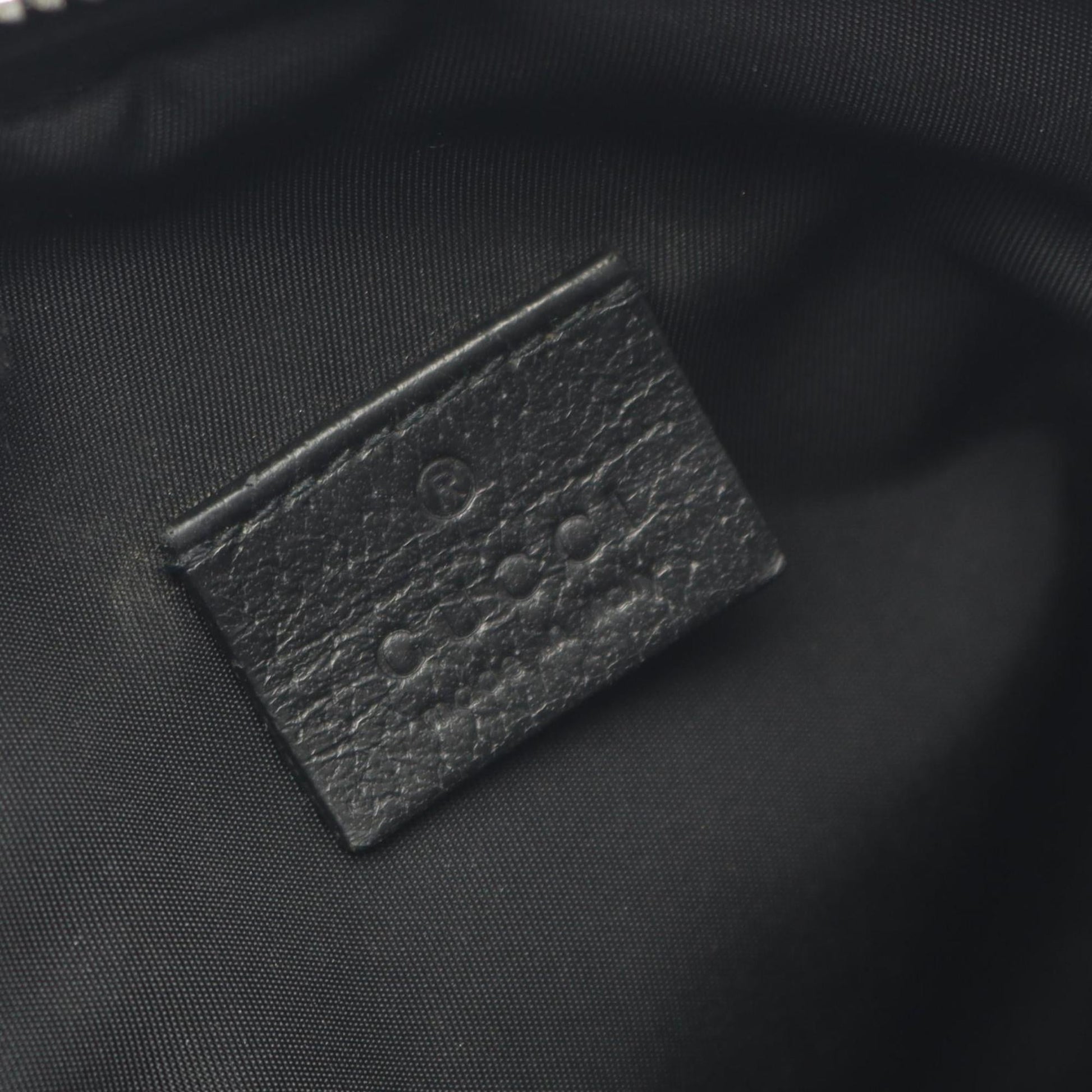 Gucci Black Leather Nylon Canvas Shoulder Bag