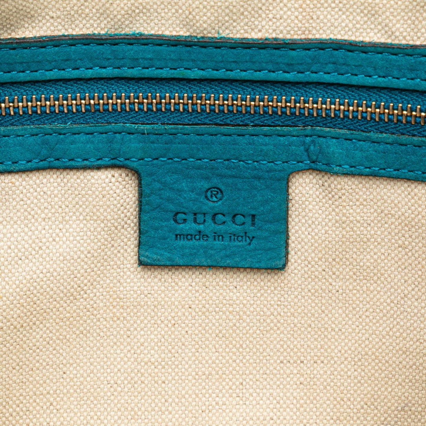 Gucci Beige Blue Gg Canvas Leather Handbag Shoulder Bag