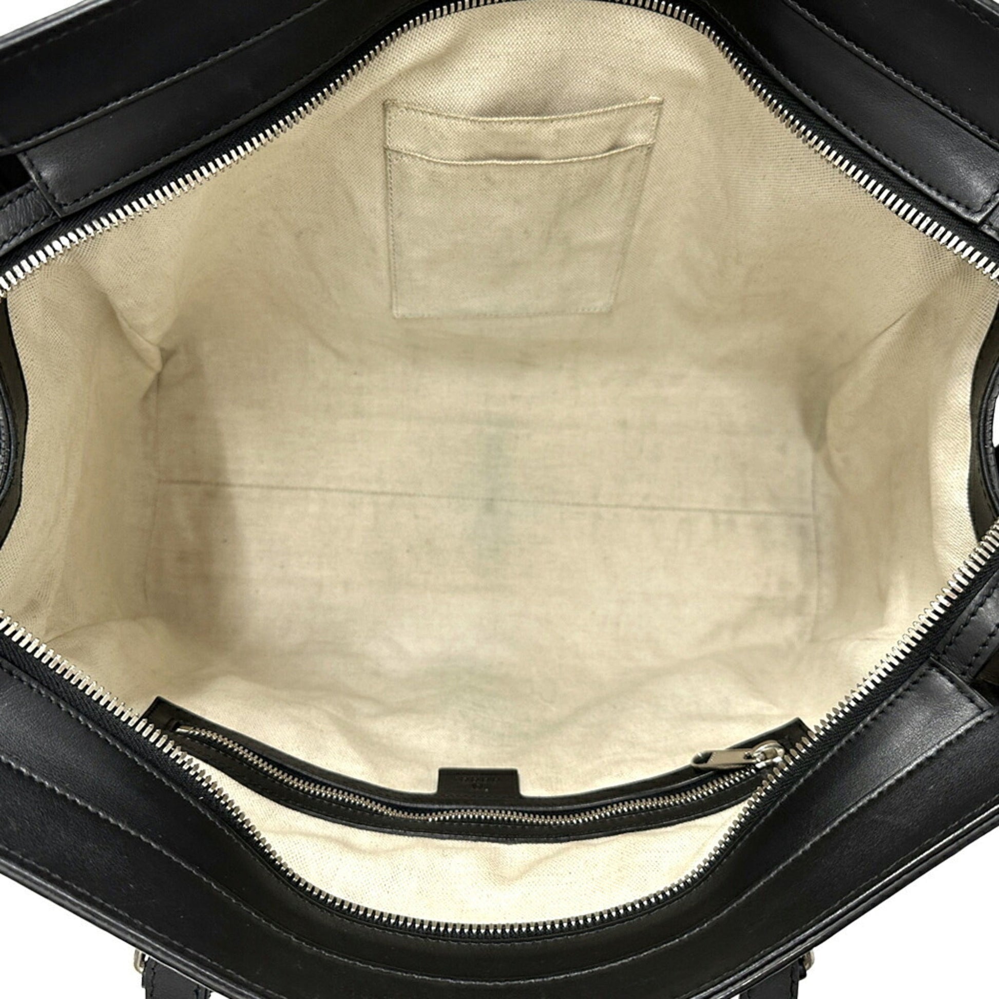 Gucci Black Leather Tote Bag