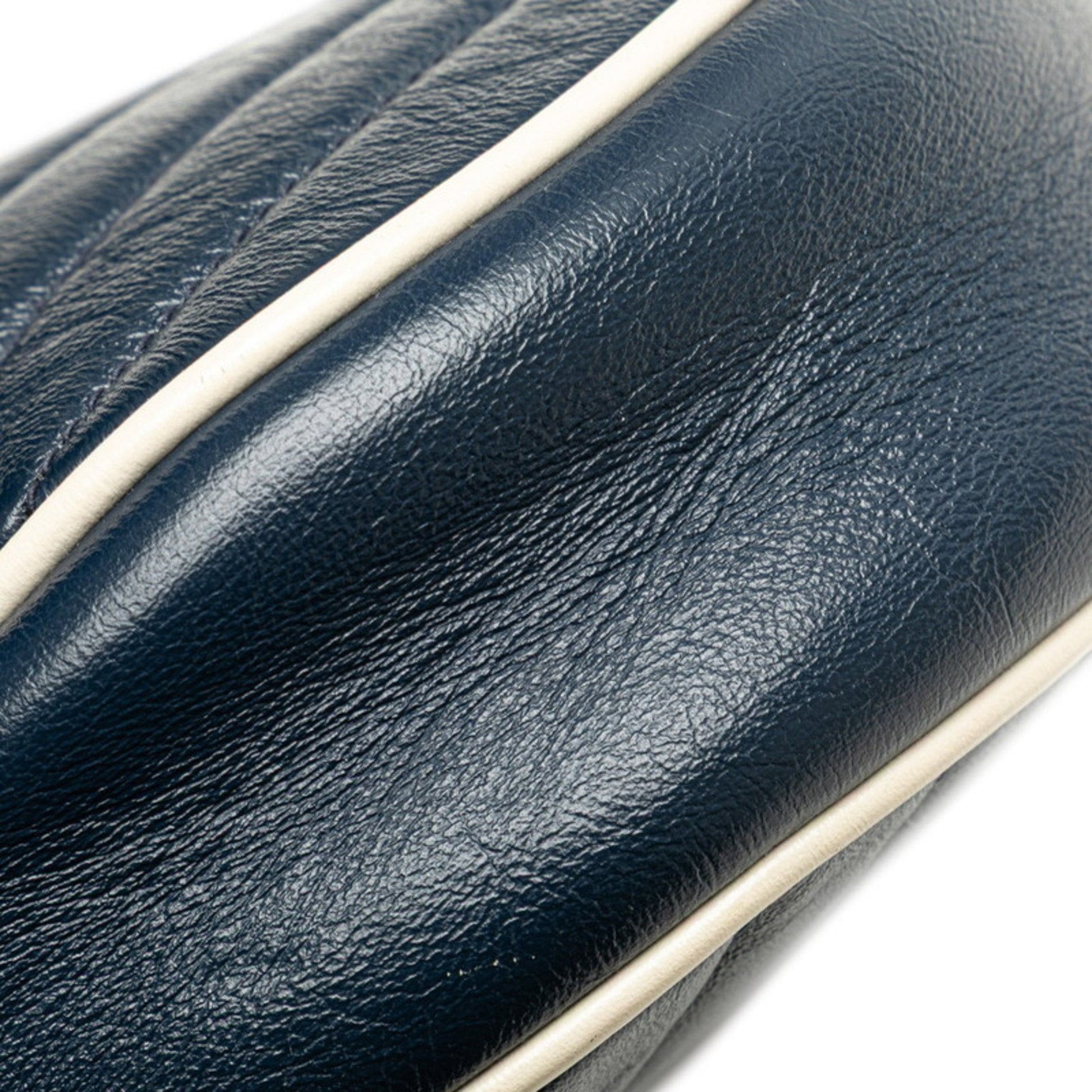 Gucci Navy Leather Shoulder Bag