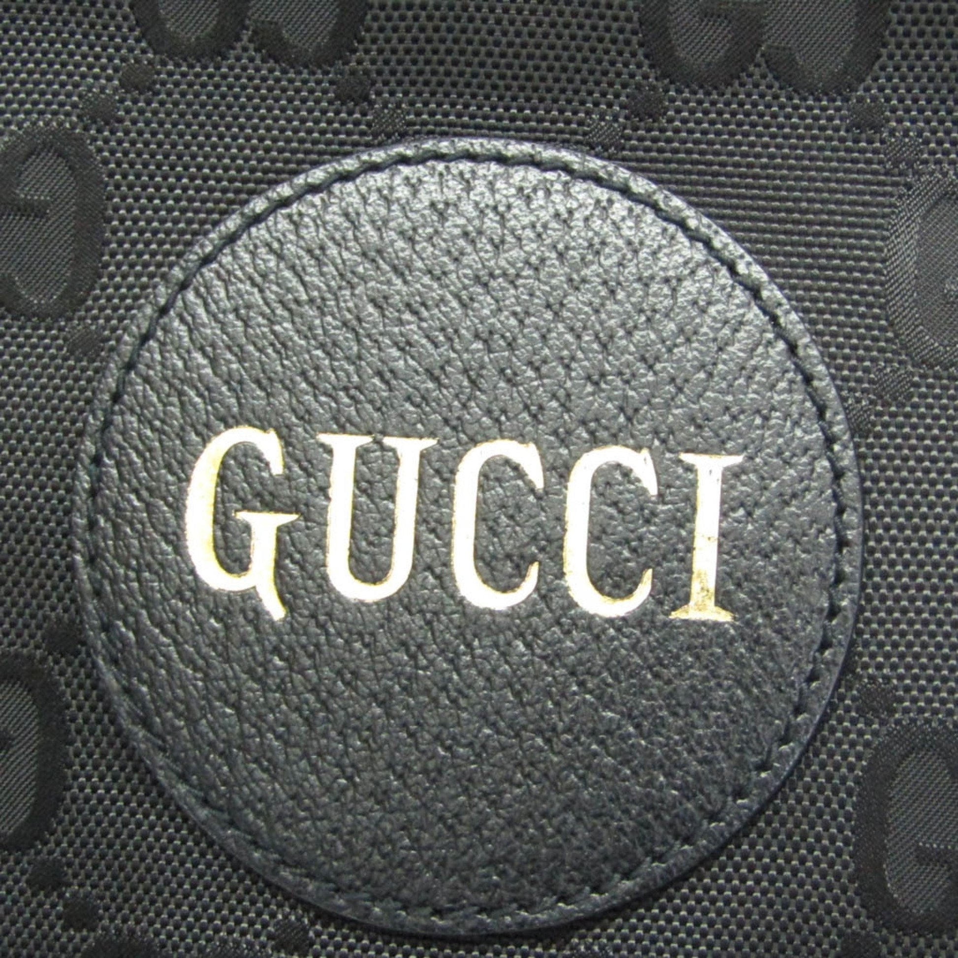 Gucci Black Nylon Canvas Leather Handbag Shoulder Bag