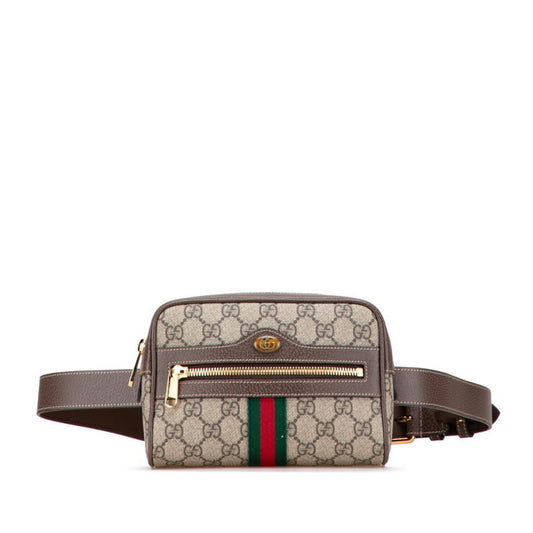Gucci Ophidia Beige Brown Pvc Leather Fanny Pack