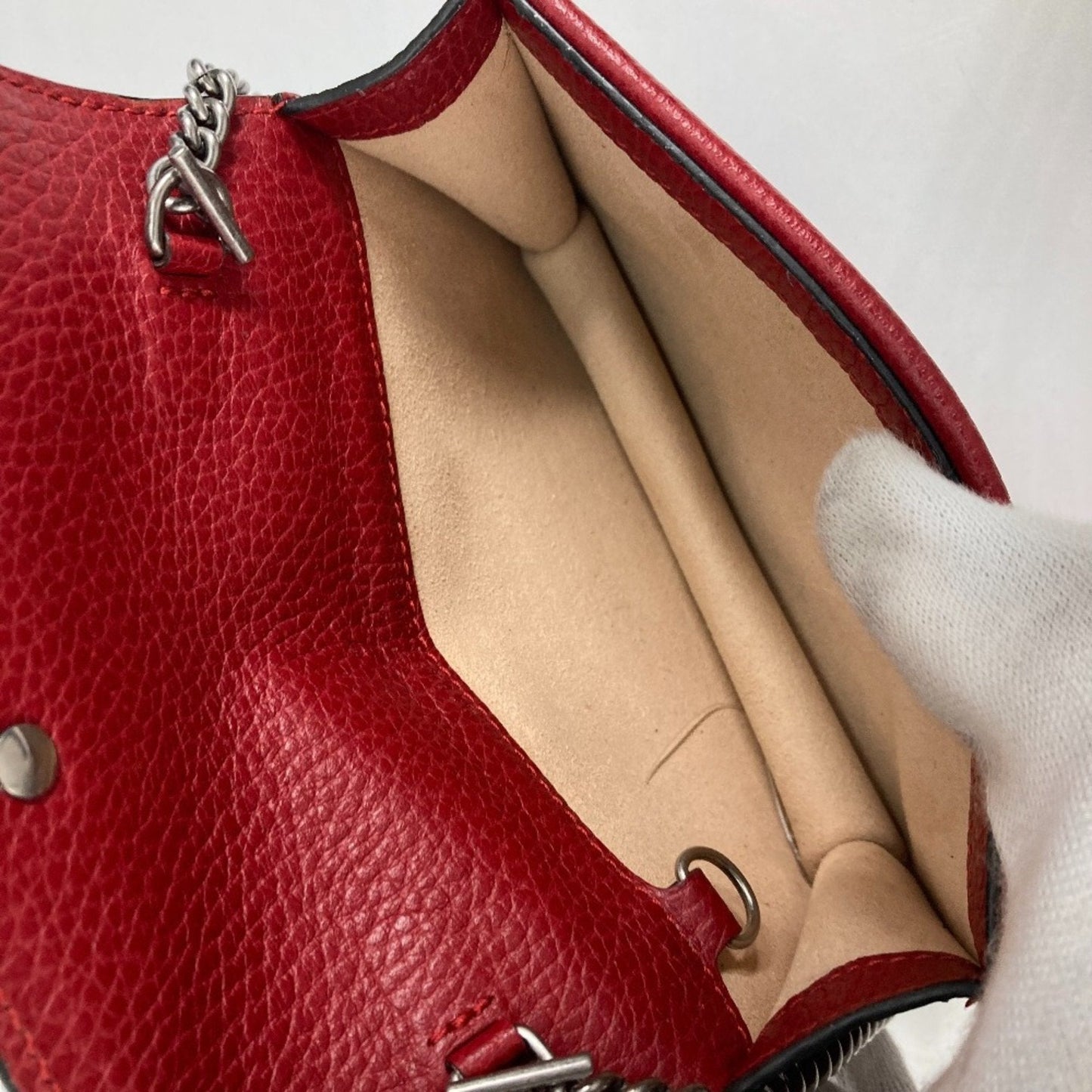 Gucci Red Color Leather Clutch Bag Pouch Shoulder Bag