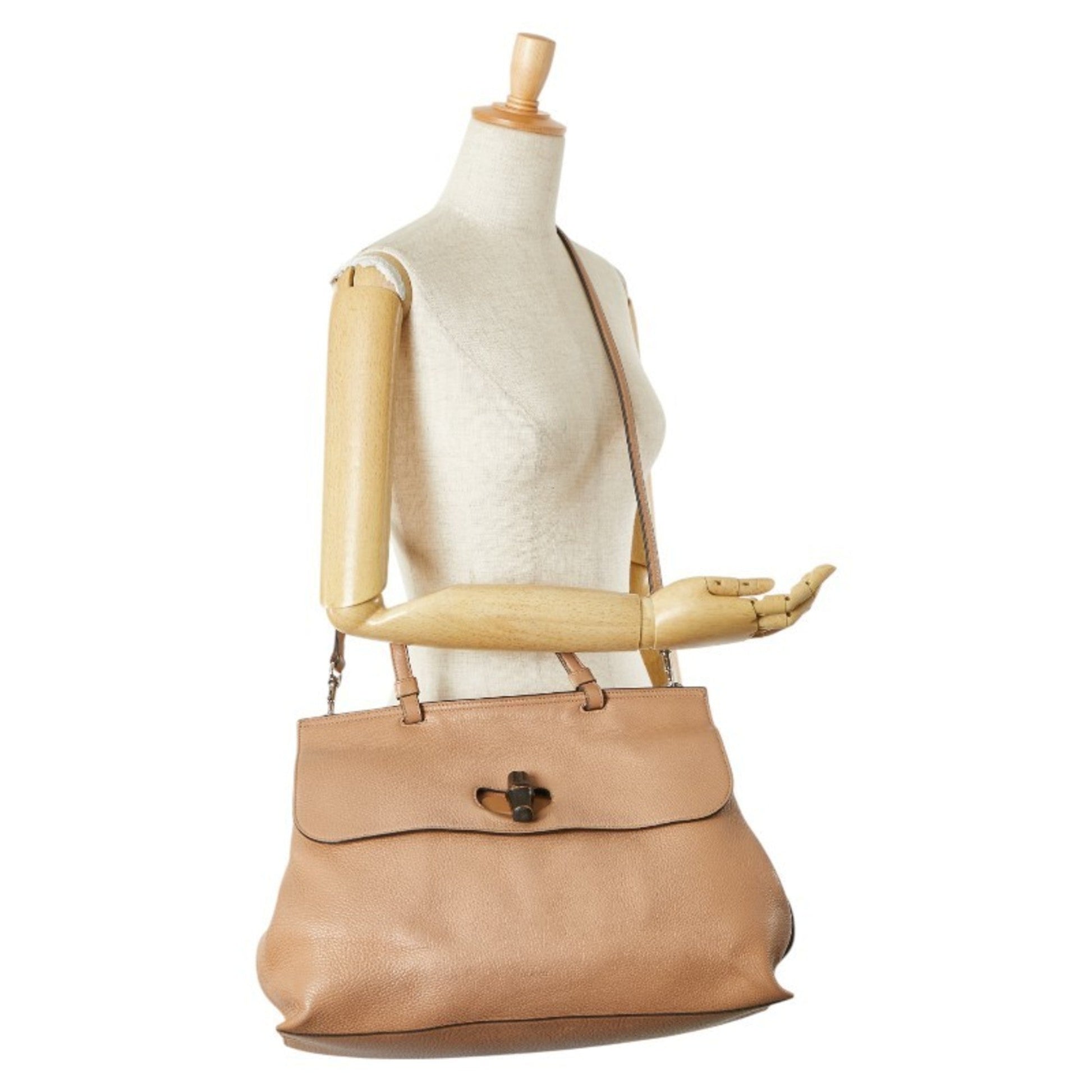 Gucci Brown Leather Shoulder Bag Tote Bag