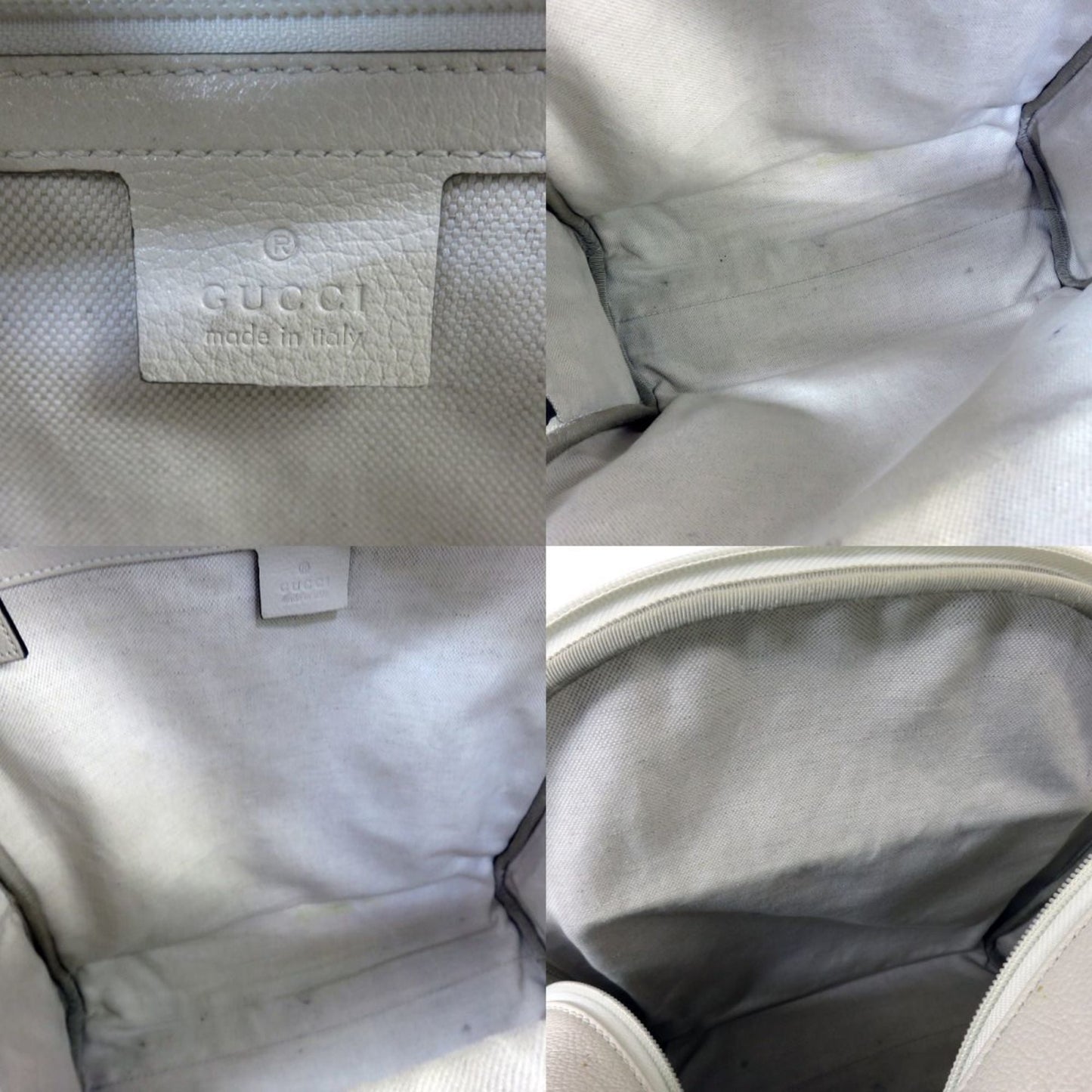 Gucci White Leather Backpack