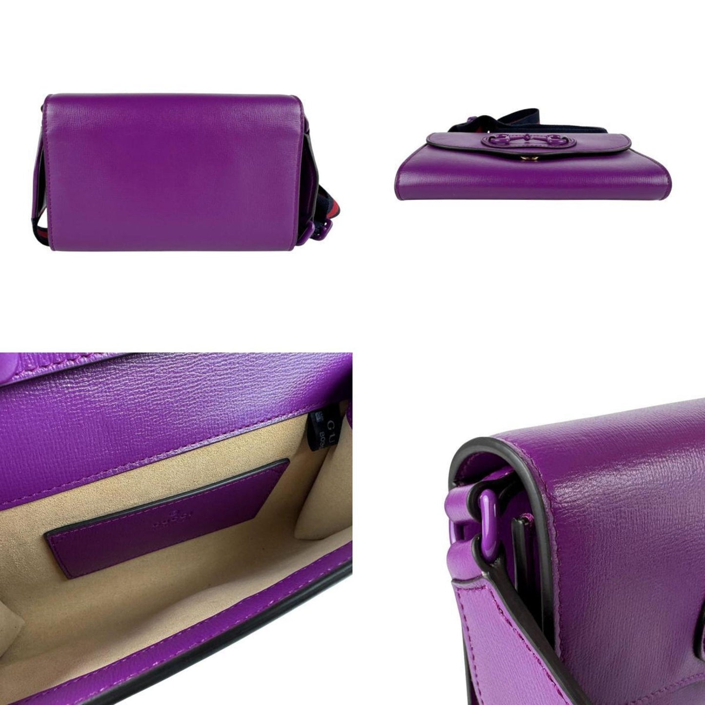 Gucci Purple Leather Shoulder Bag