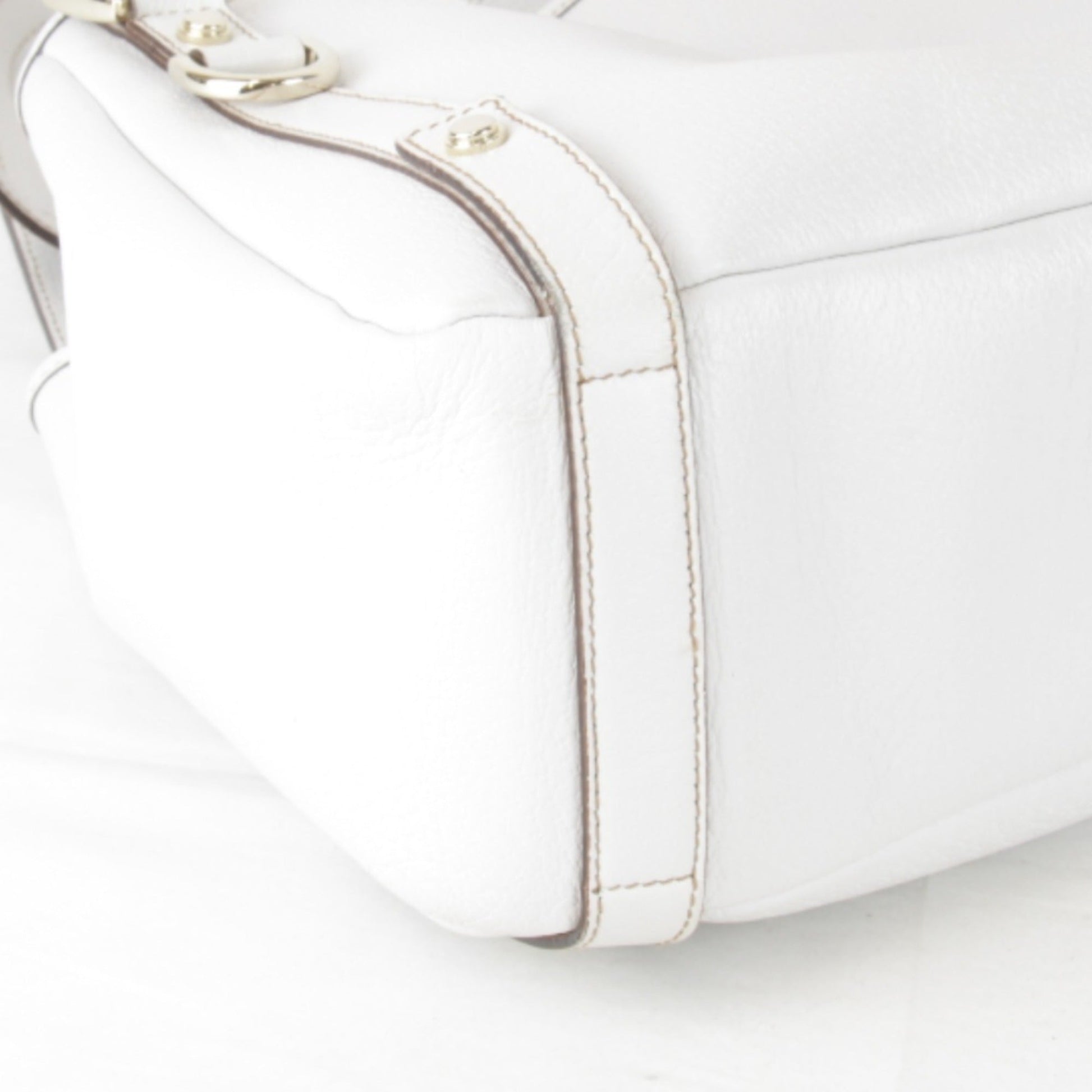 Gucci White Leather Tote Bag