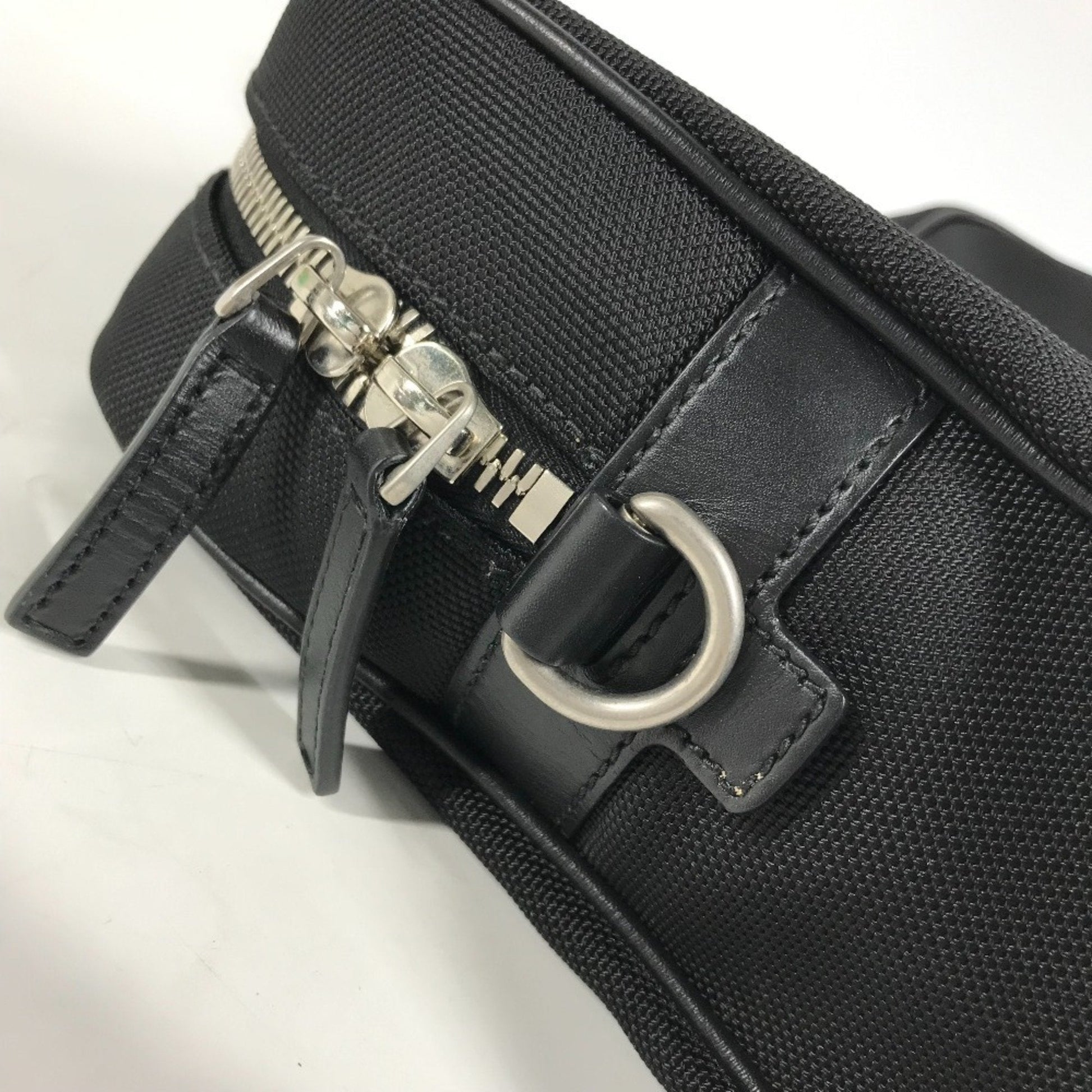 Gucci Black Leather Canvas Handbag Shoulder Bag Tote Bag