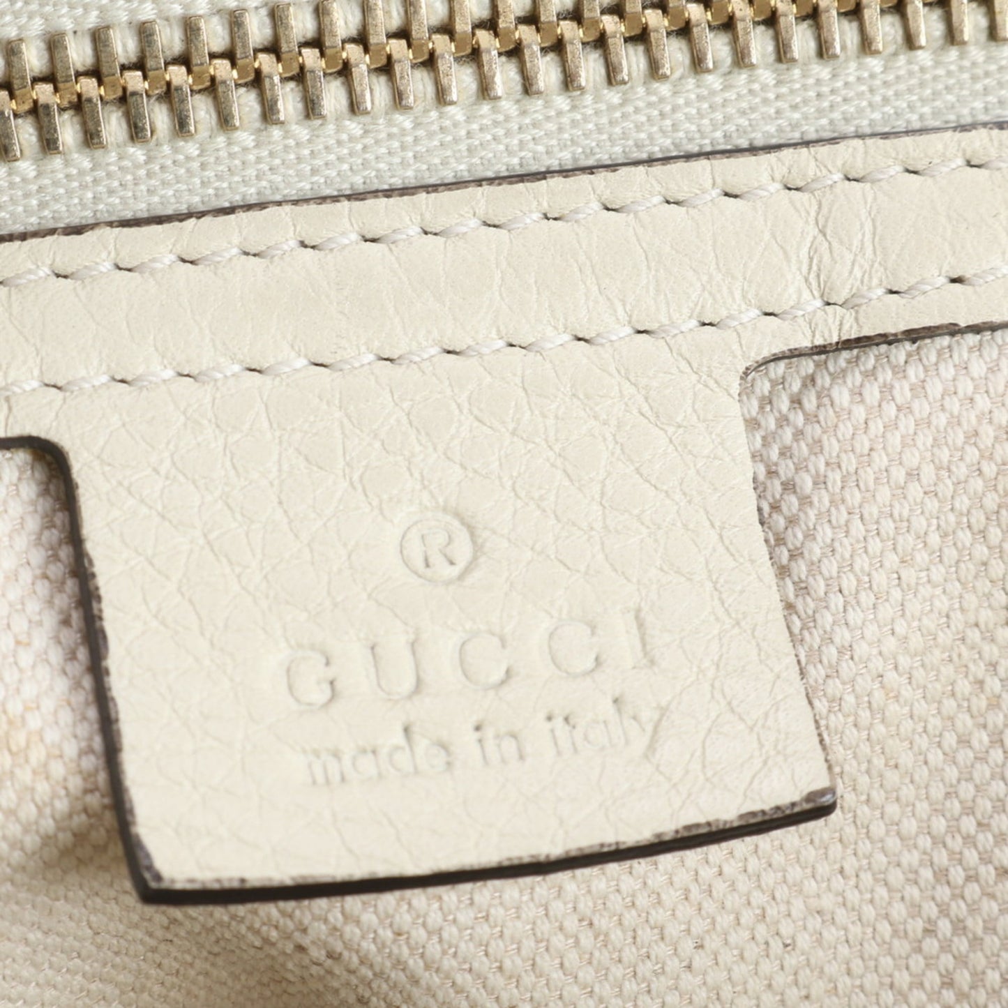 Gucci Ivory Leather Tote Bag