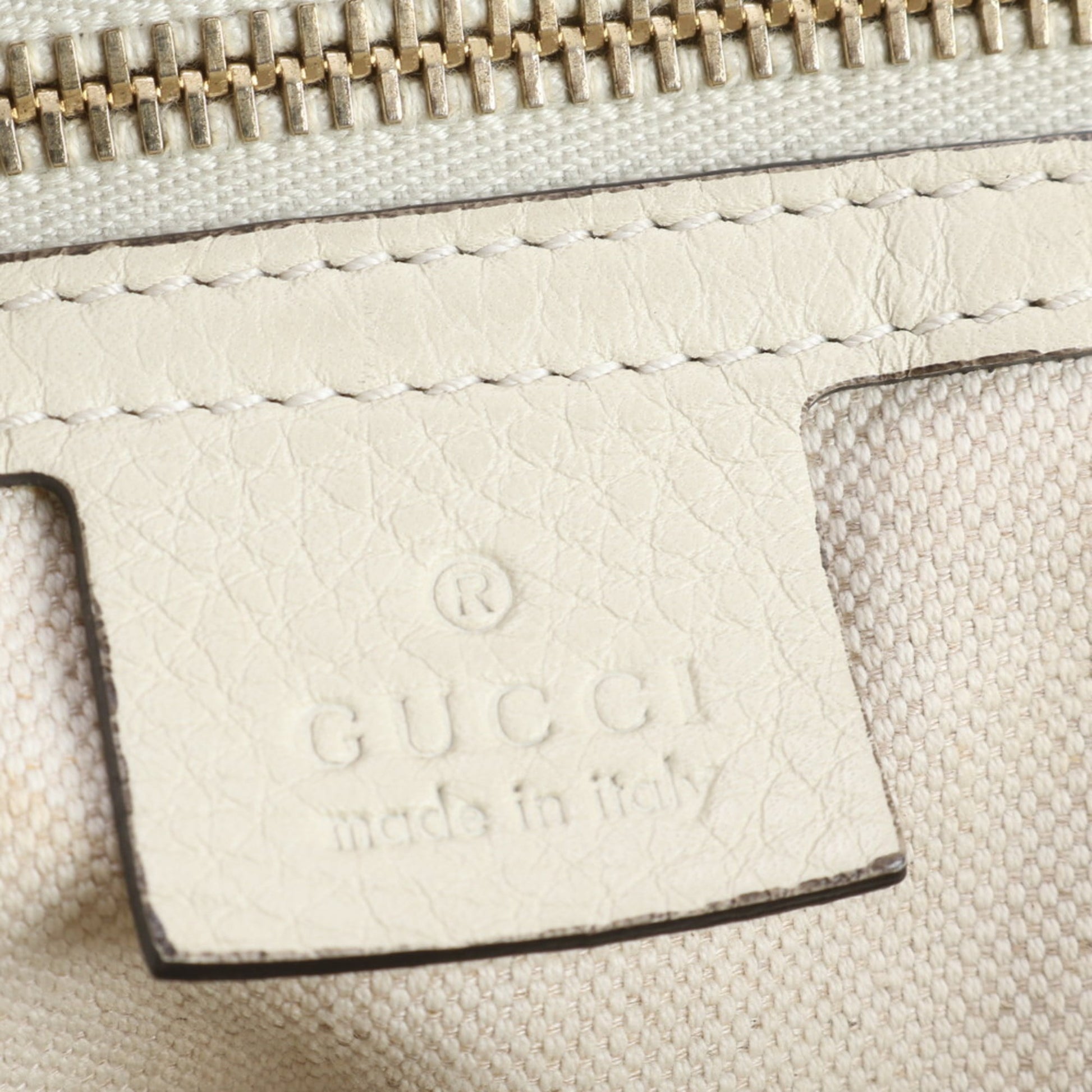 Gucci Ivory Leather Tote Bag