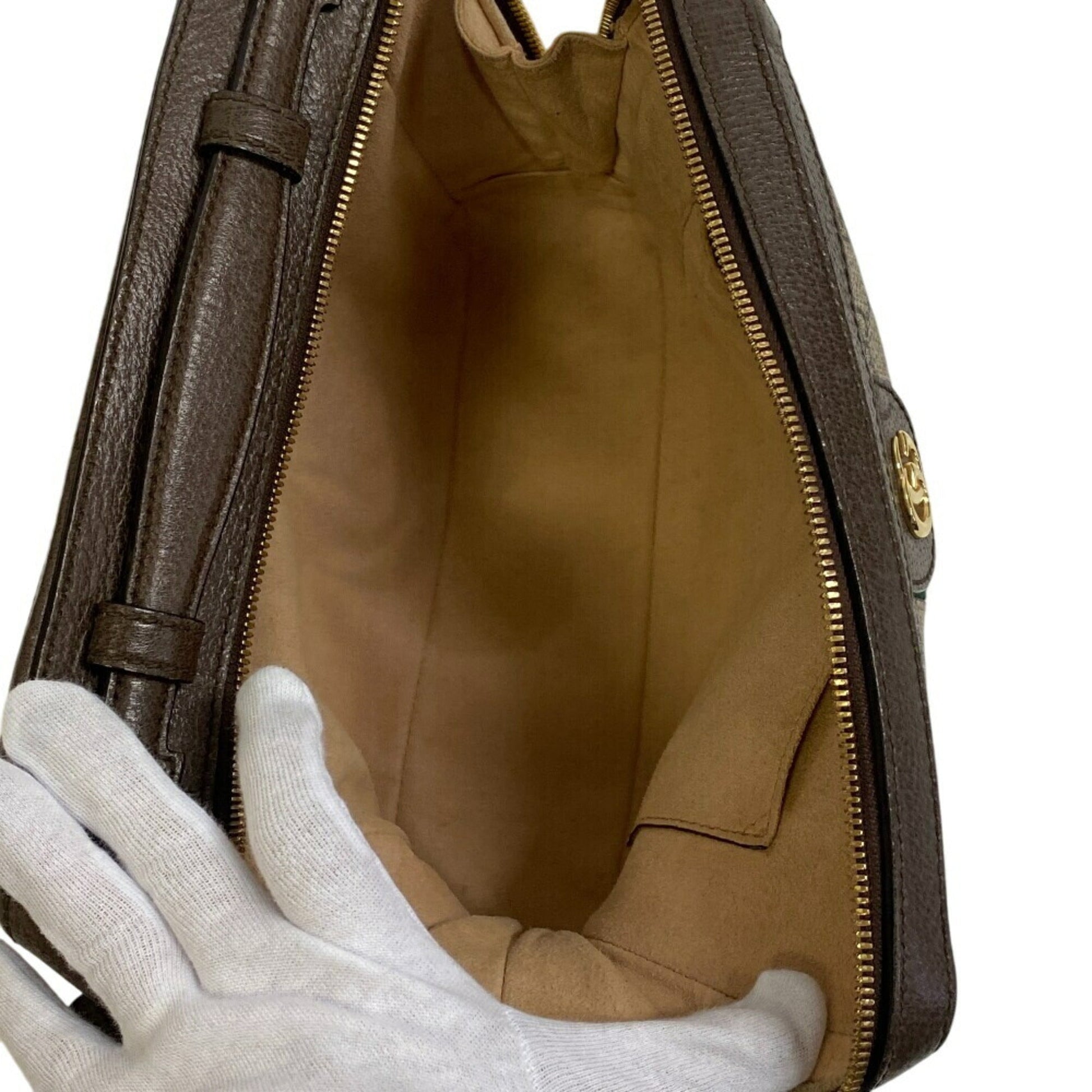 Gucci Brown Pvc Coated Canvas Shoulder Bag