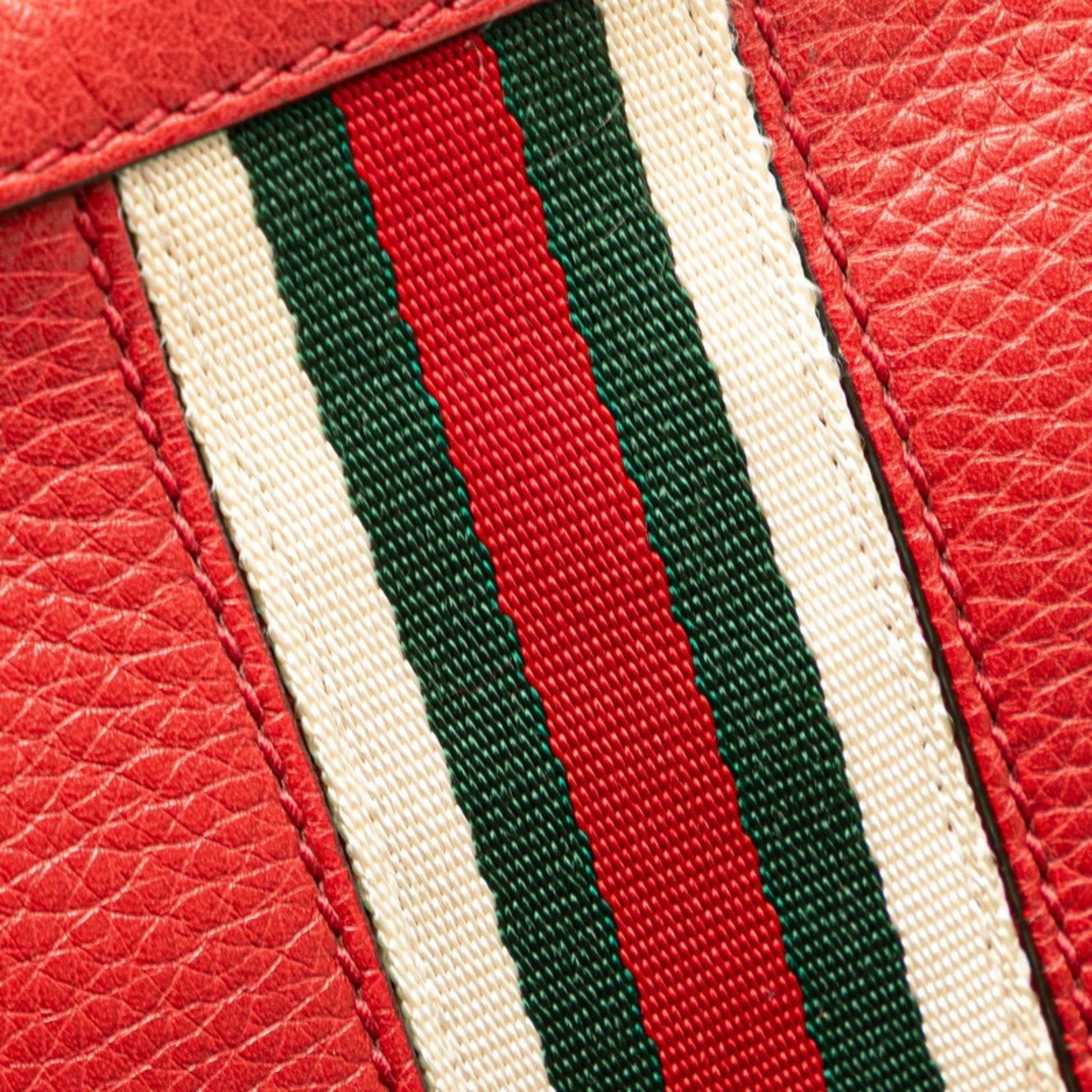 Gucci Red Color Leather Handbag Shoulder Bag