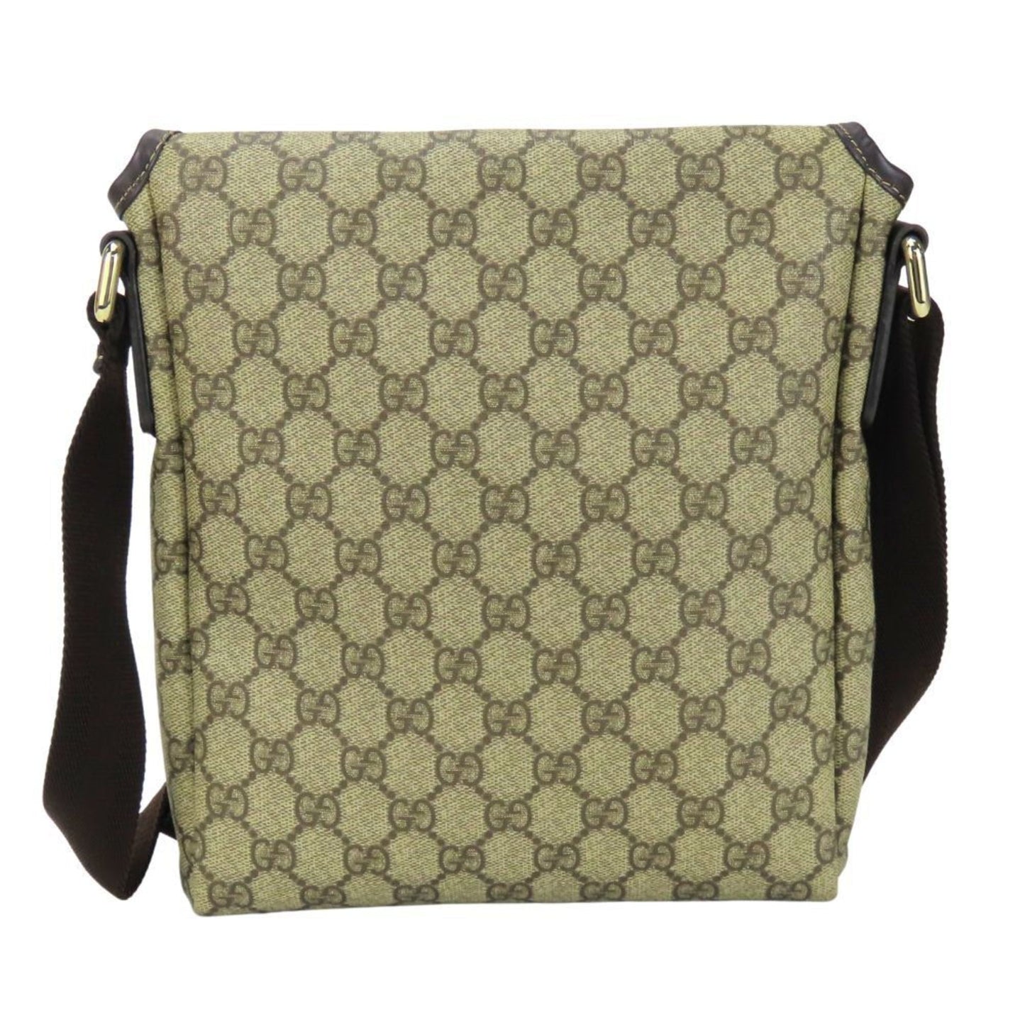 Gucci Beige Dark Brown Gg Supreme Leather Shoulder Bag