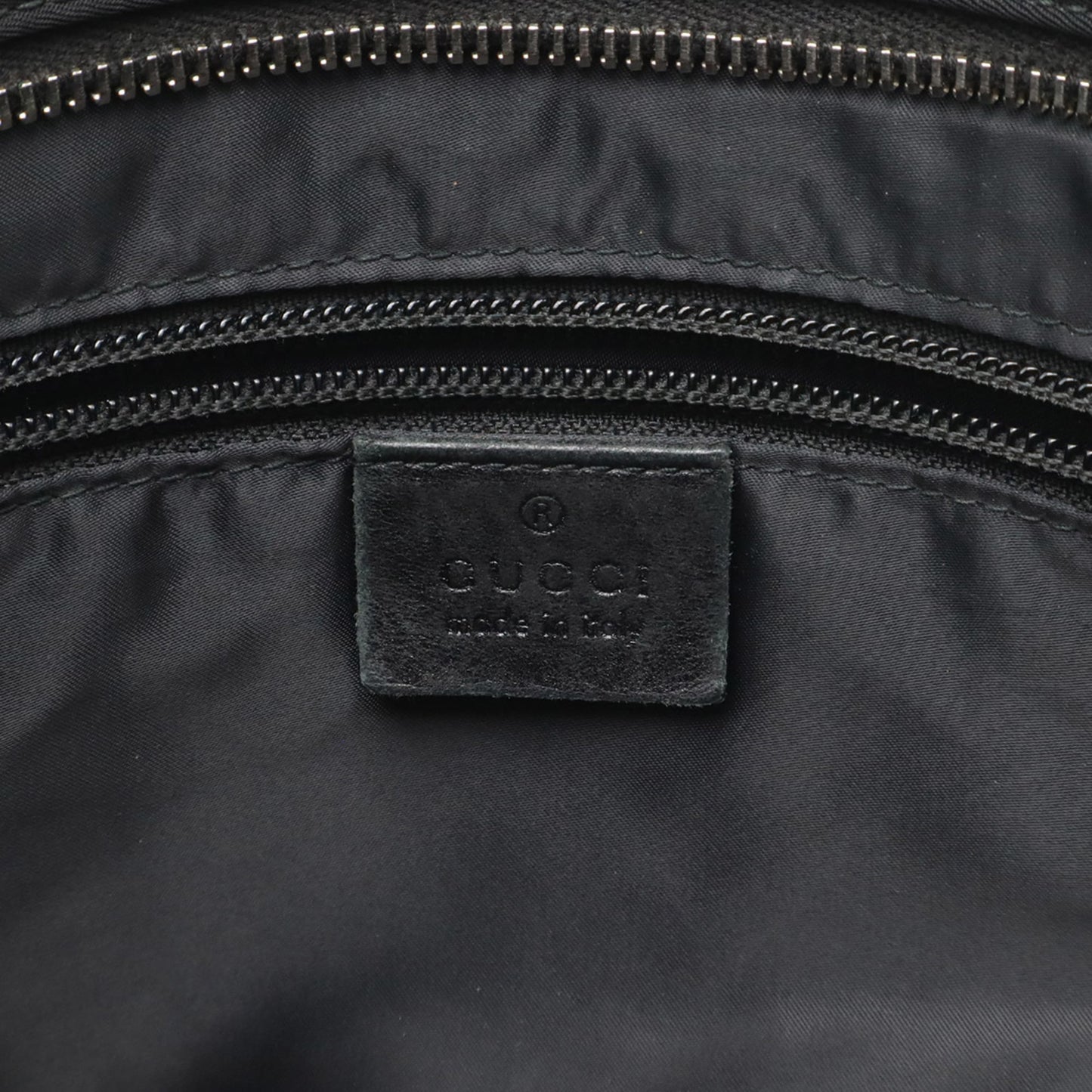 Gucci Black Gray Nylon Leather Shoulder Bag