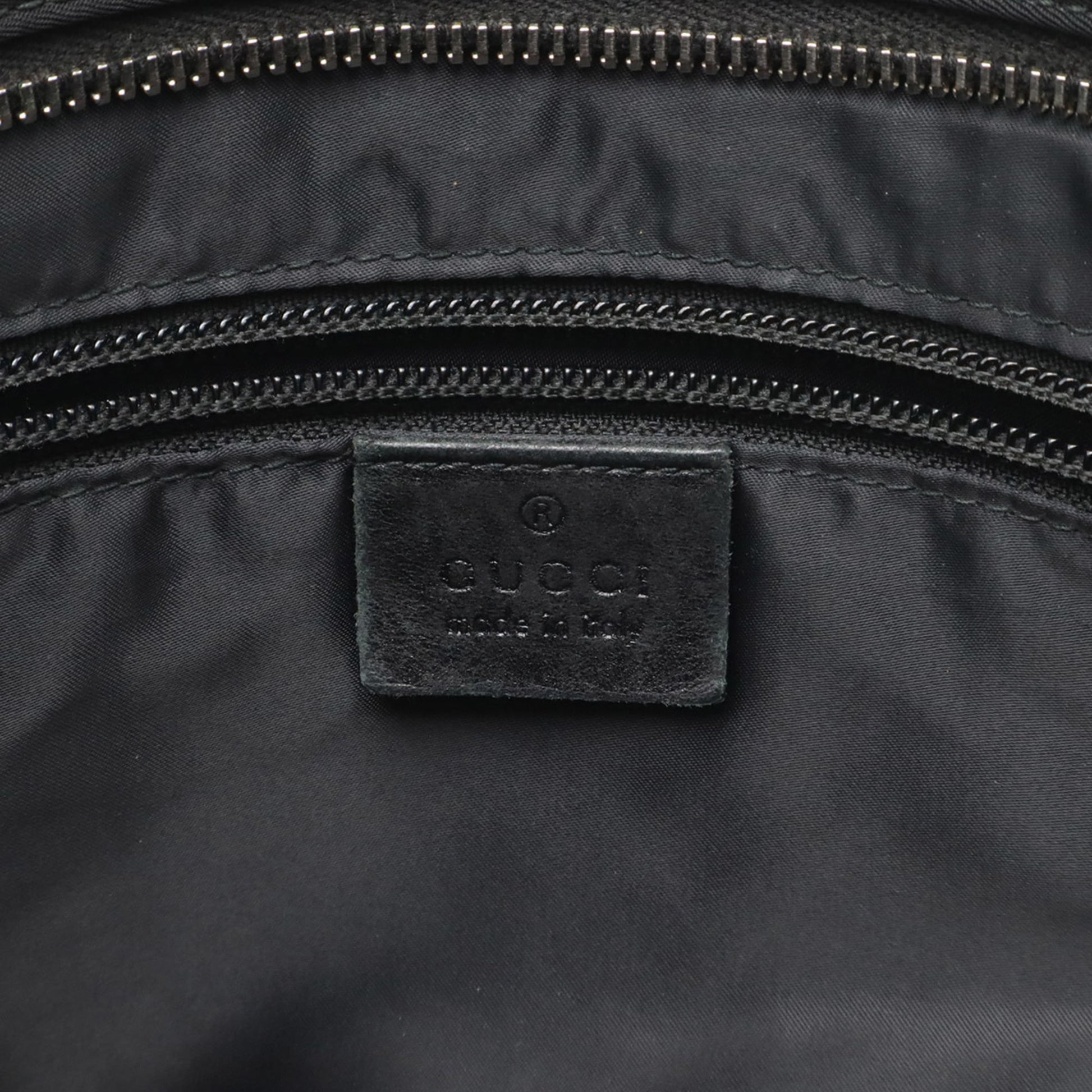 Gucci Black Gray Nylon Leather Shoulder Bag