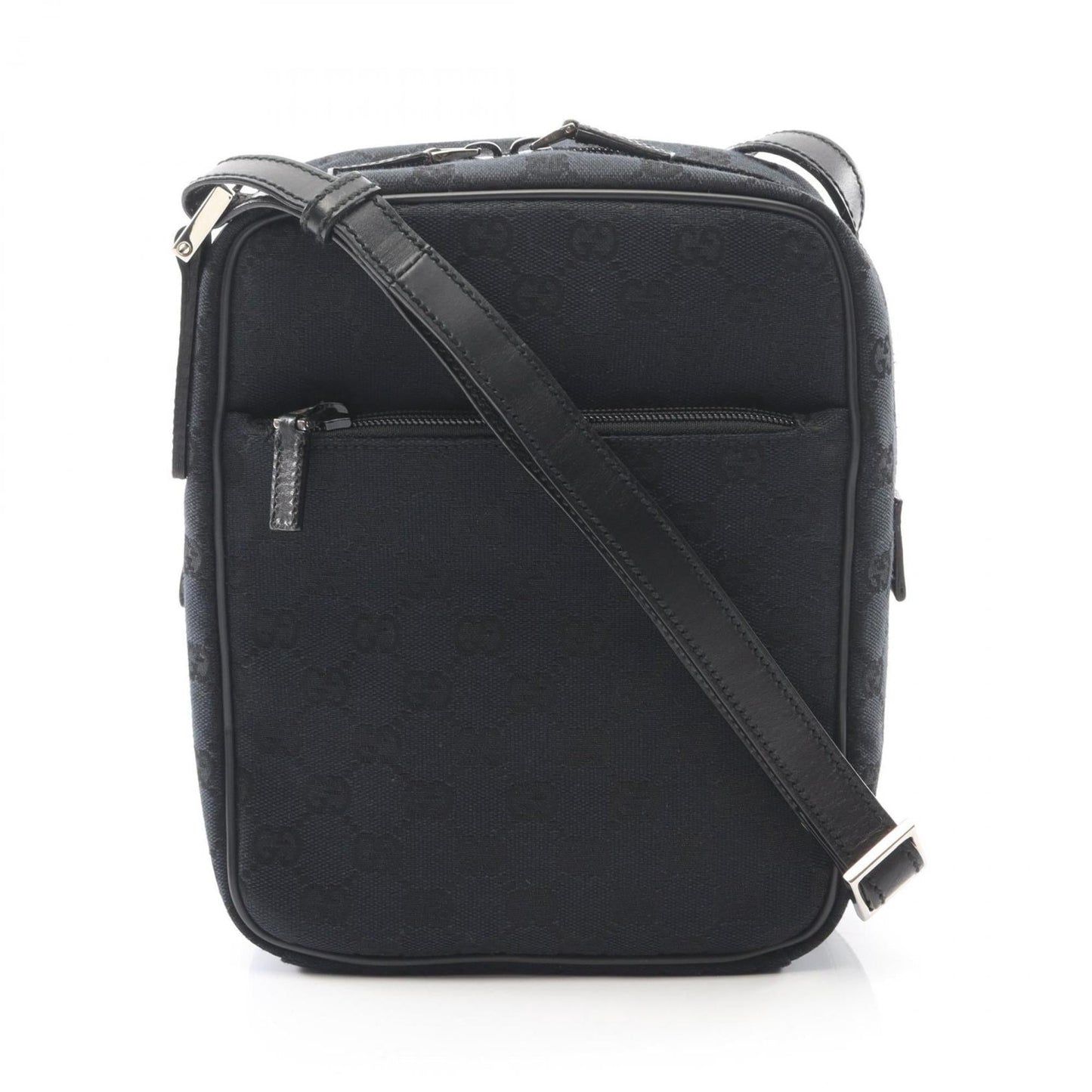 Gucci Black Canvas Leather Shoulder Bag