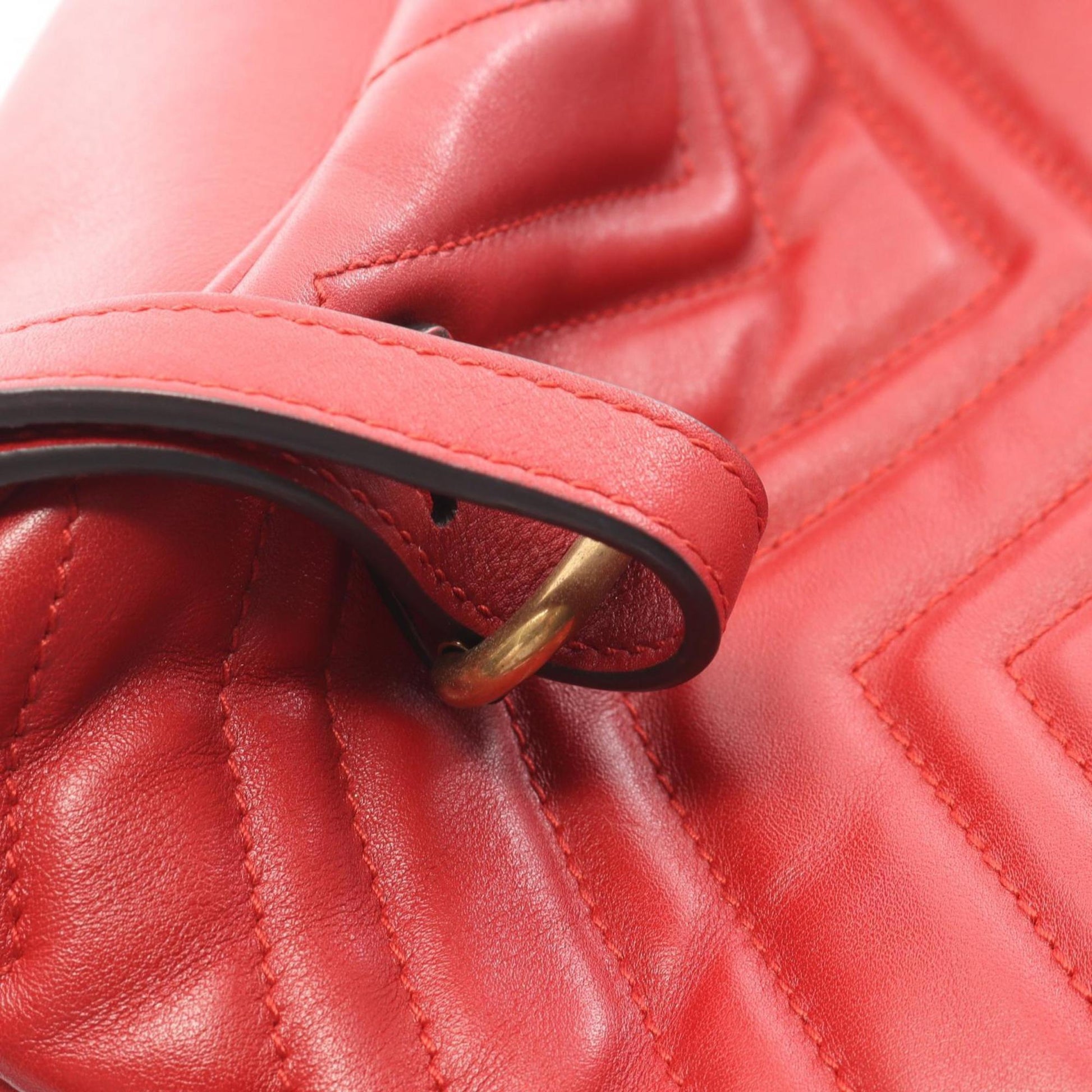 Gucci Red Color Leather Backpack