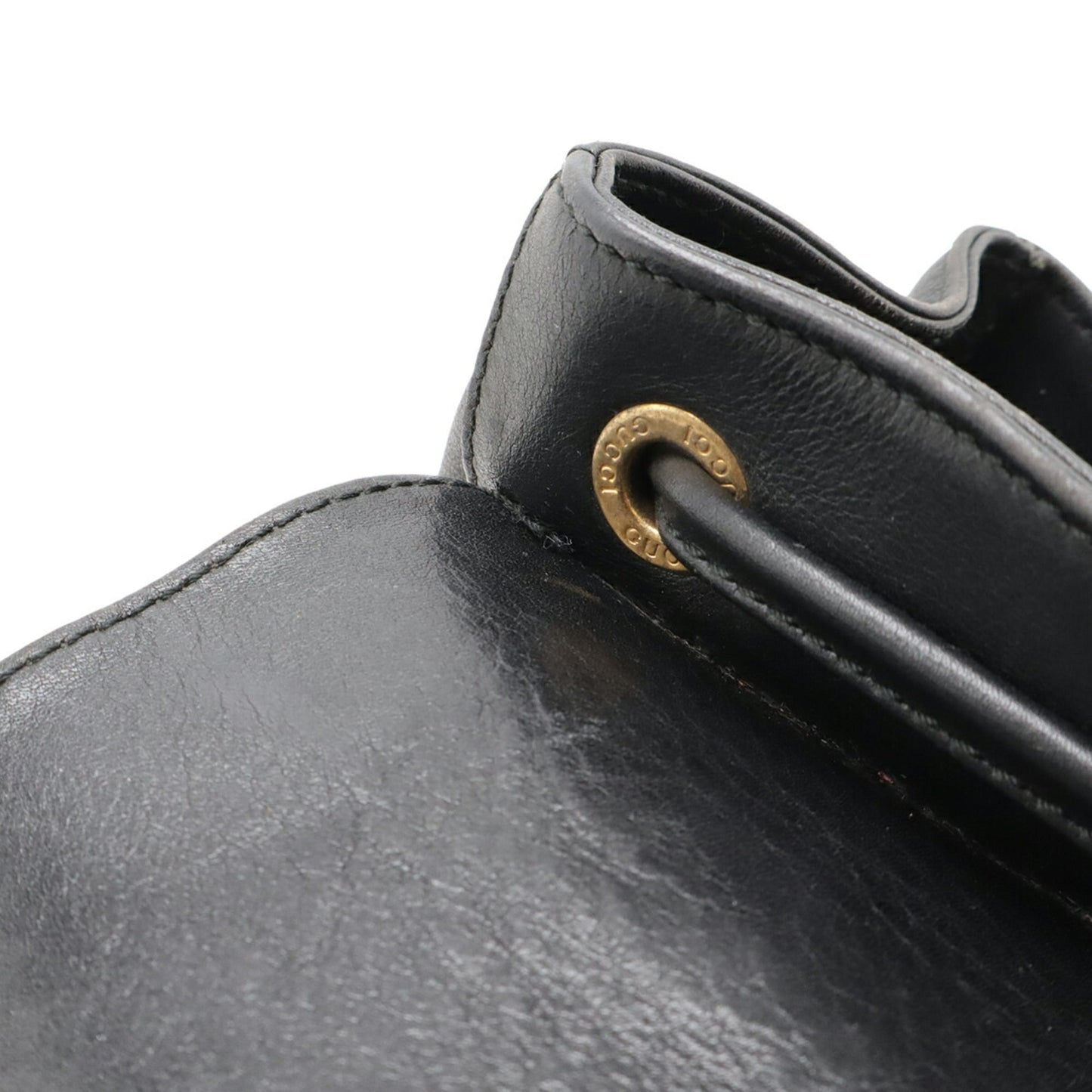 Gucci Black Bamboo Leather Backpack Shoulder Bag