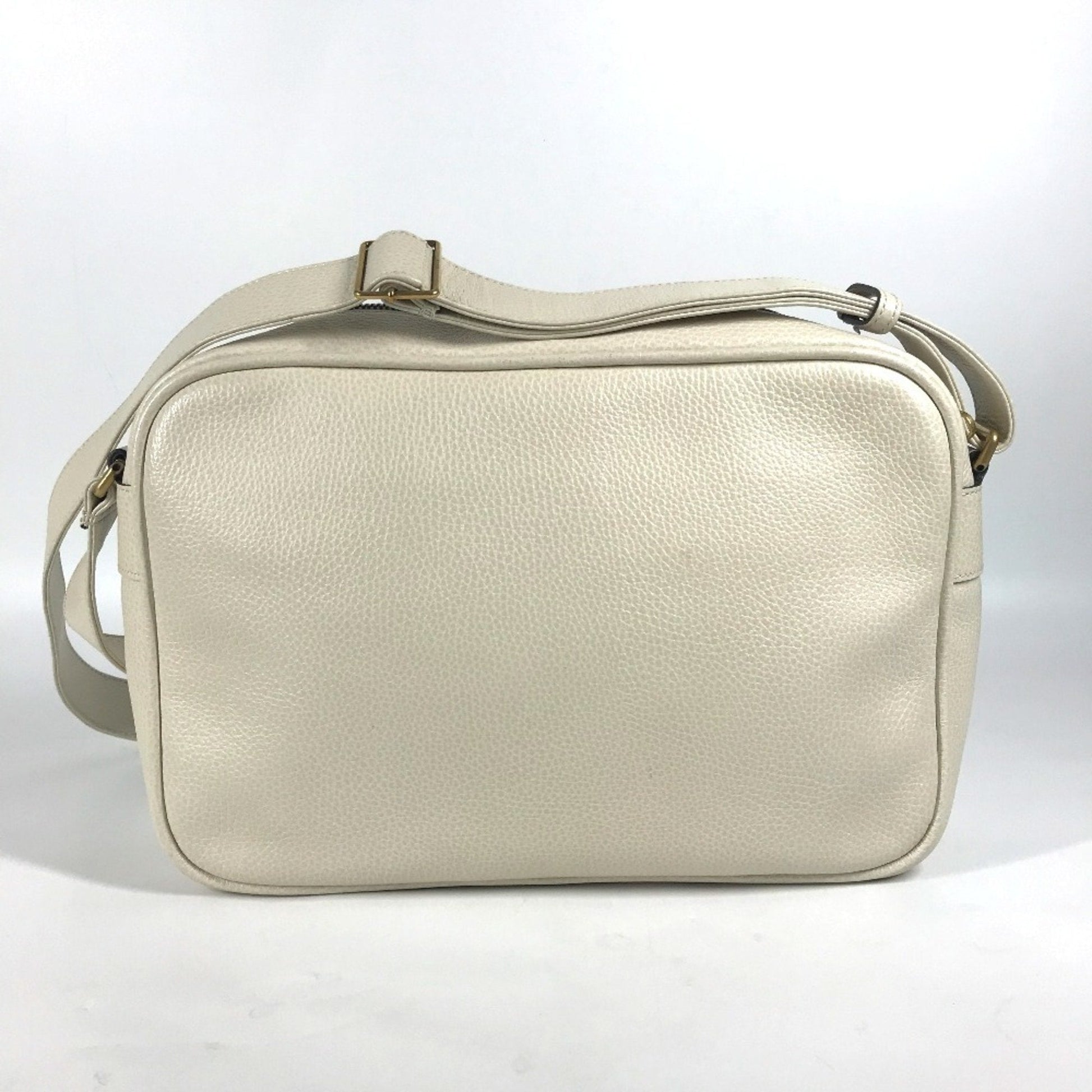 Gucci White Leather Messenger Bag Shoulder Bag