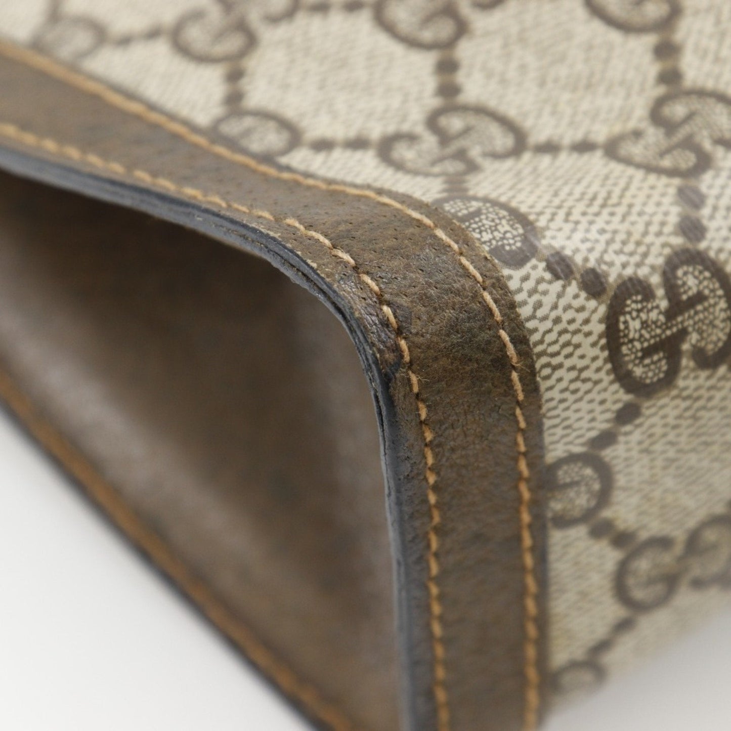 Gucci Brown Gg Plus Leather Clutch Bag Pouch
