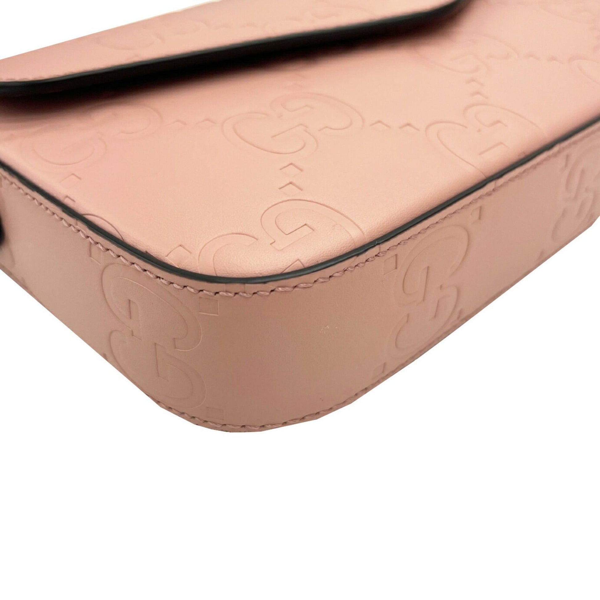 Gucci Pink Gg Leather Shoulder Bag
