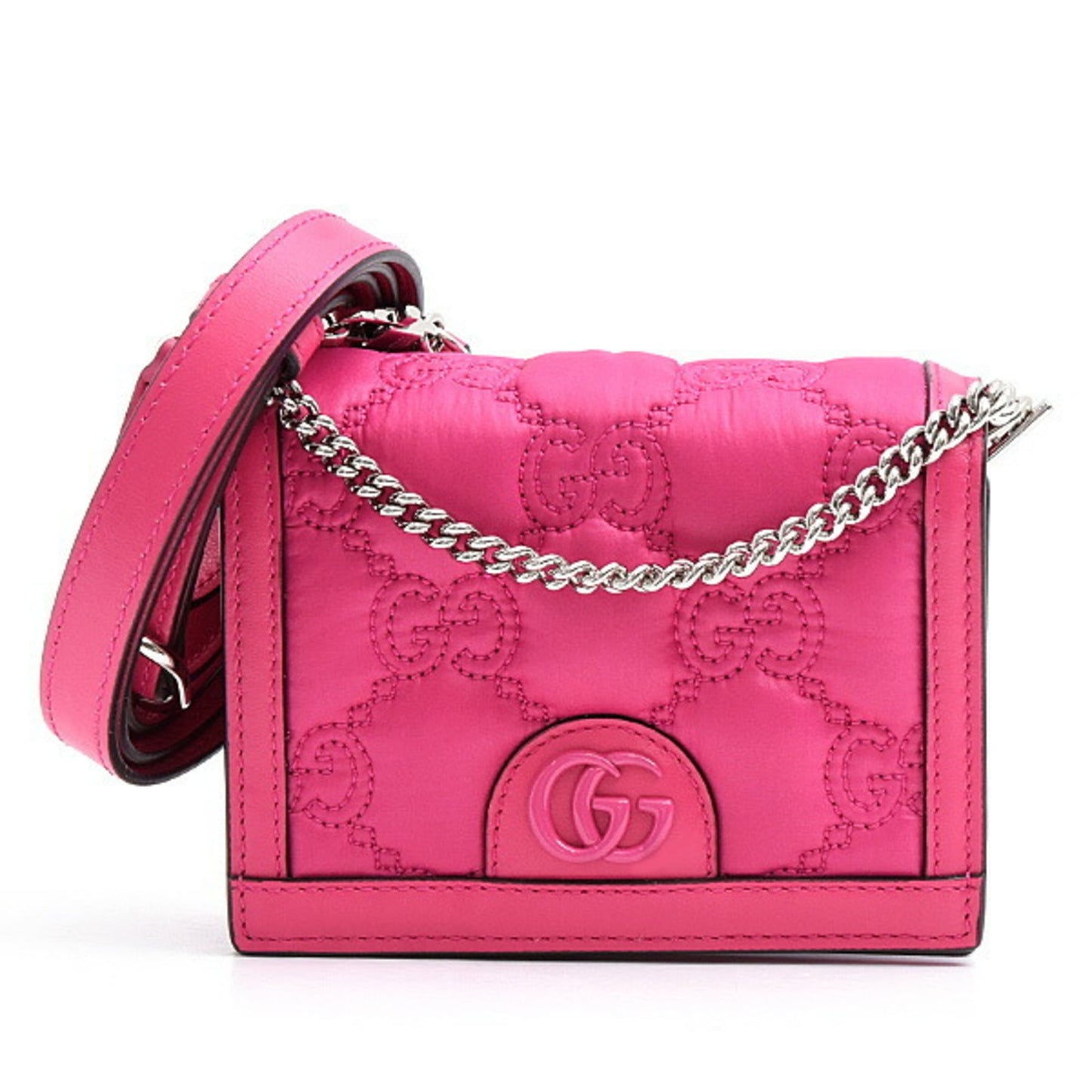 Gucci Pink Nylon Leather Shoulder Bag