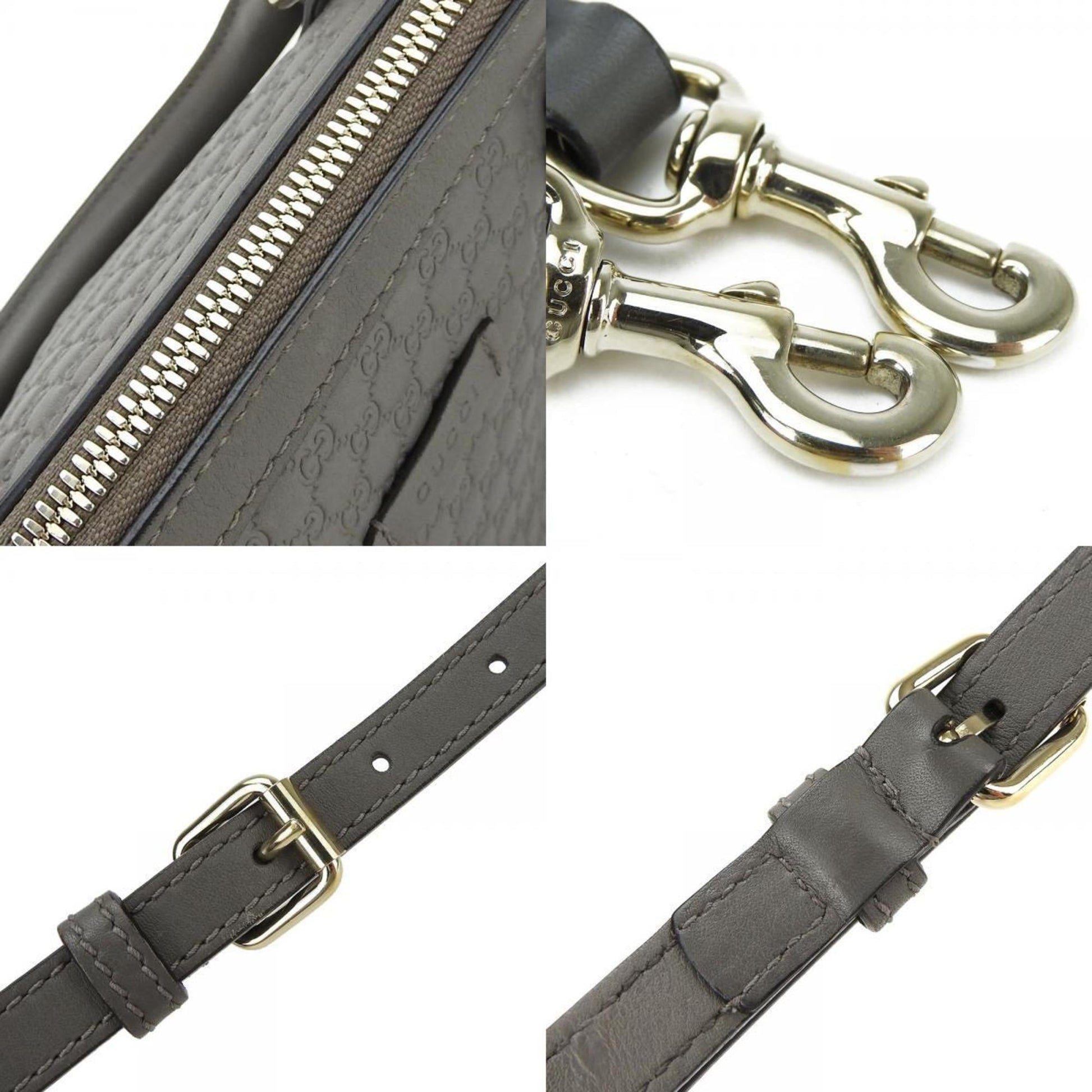Gucci Gray Leather Handbag Shoulder Bag