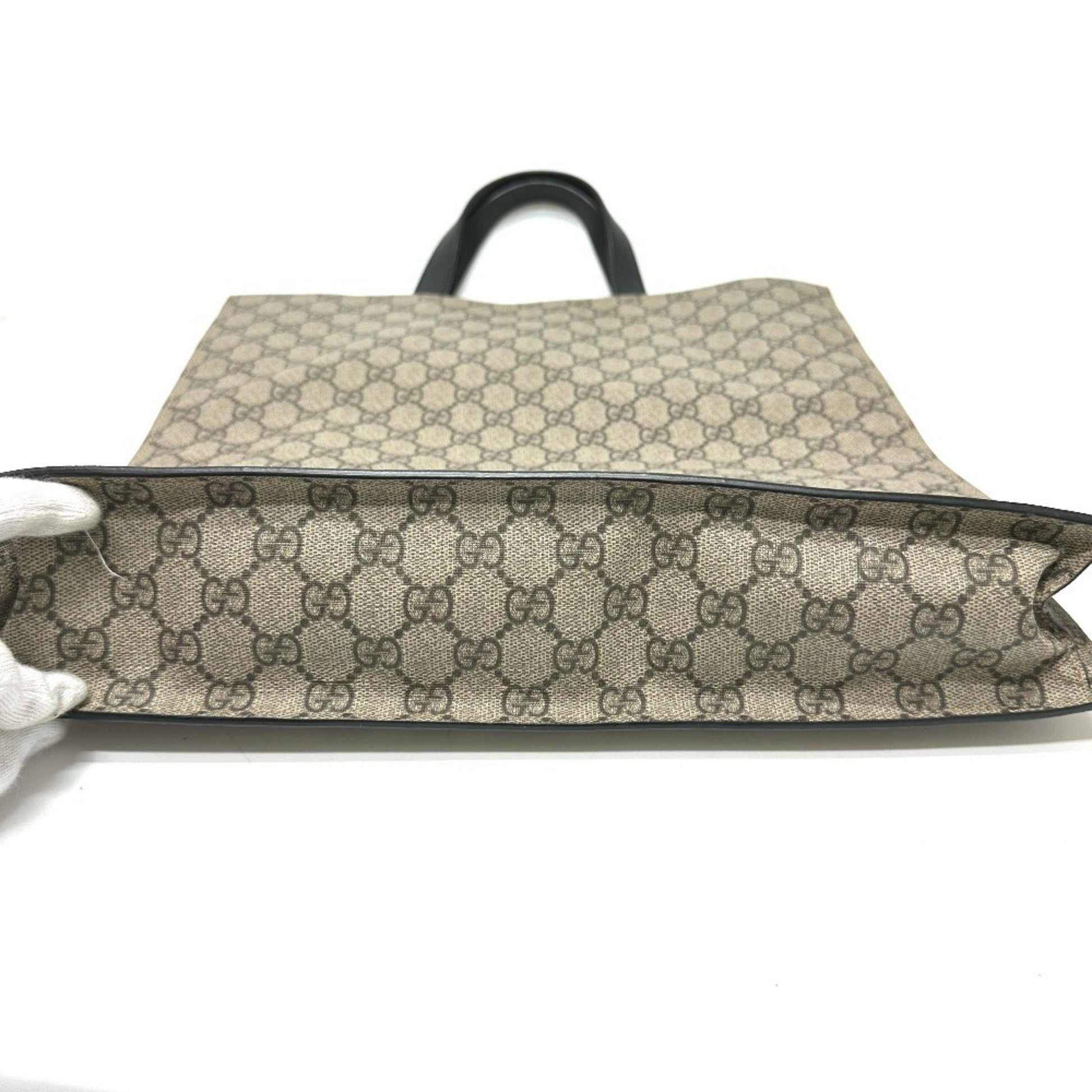 Gucci Beige Black Gg Supreme Handbag Tote Bag