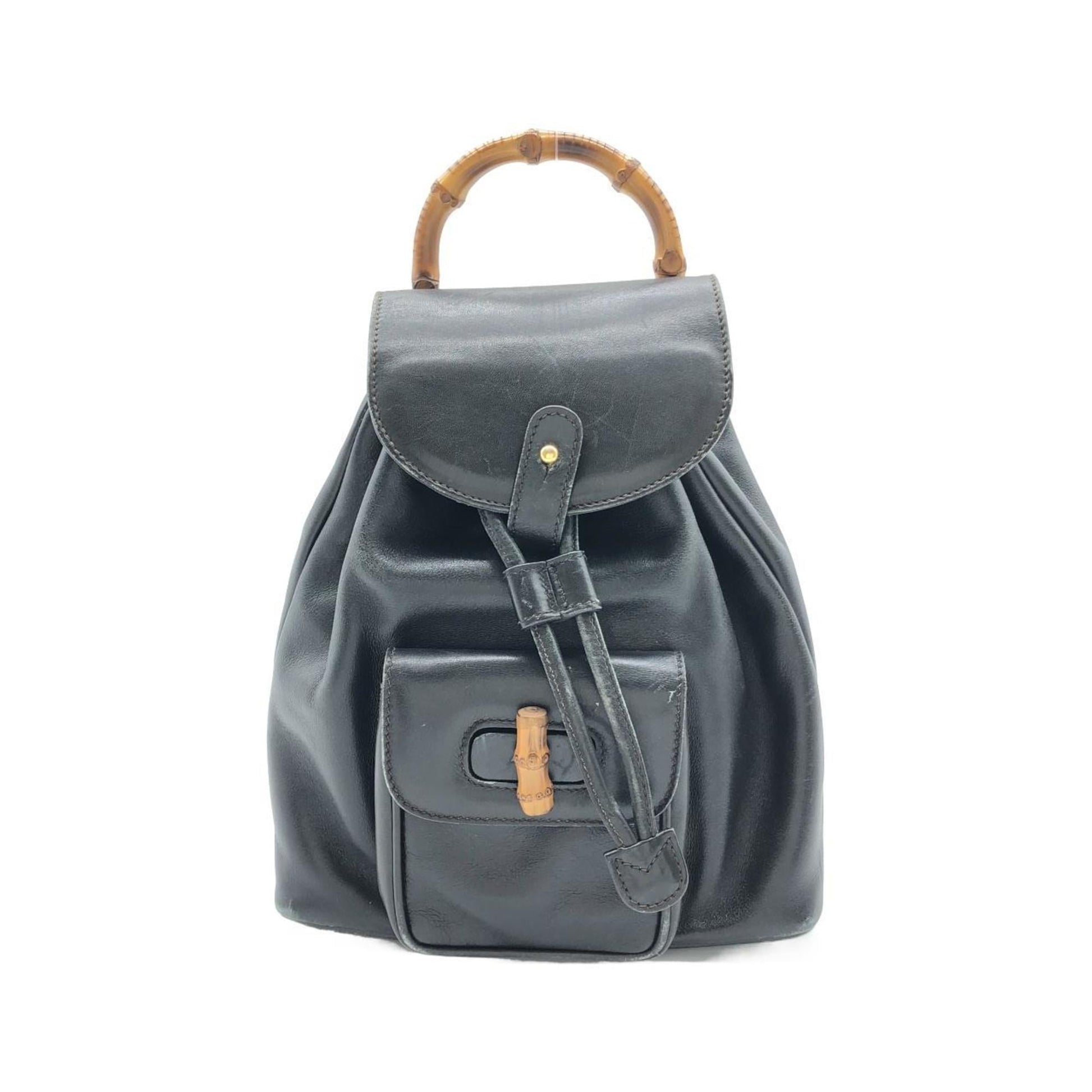Gucci Black Leather Backpack