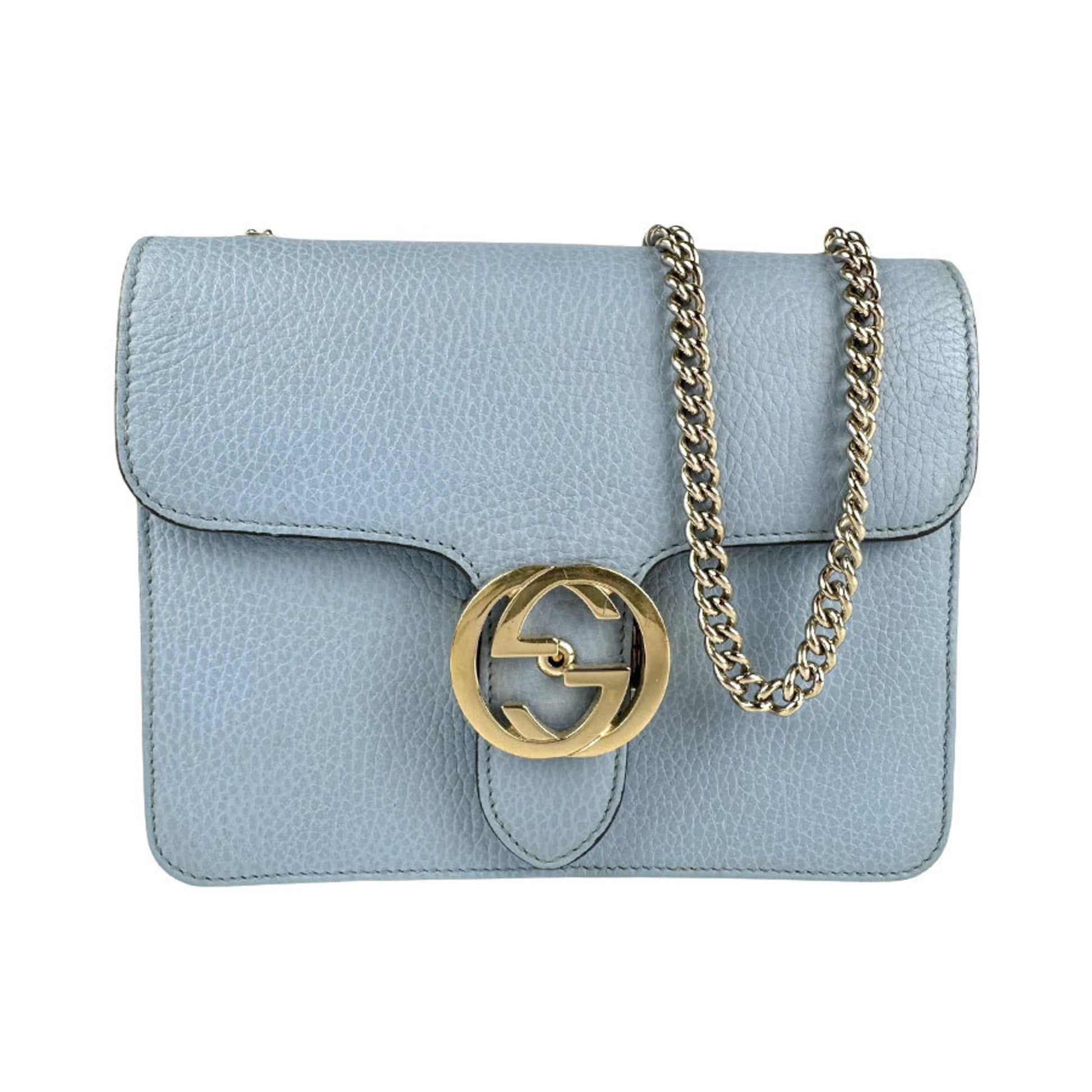 Gucci Light Blue Leather Shoulder Bag