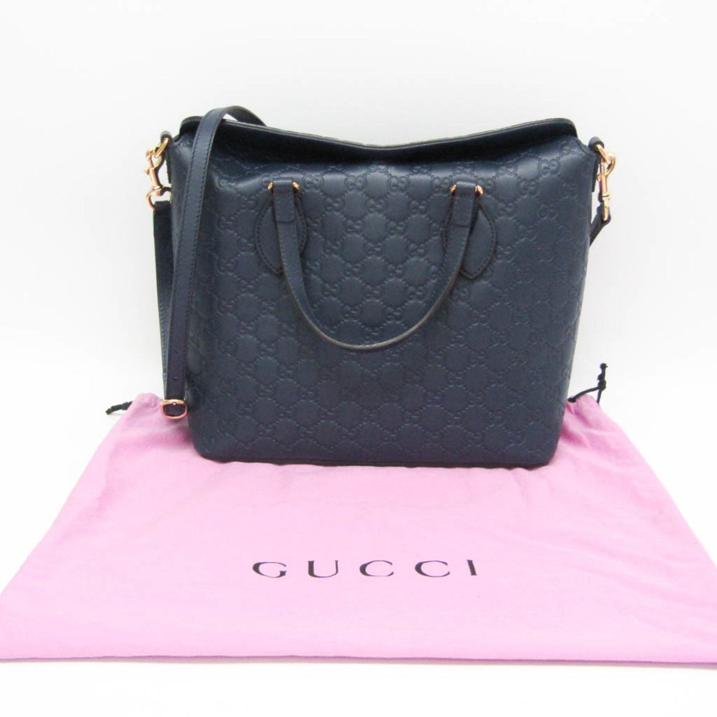 Gucci Guccissima Blue Leather Handbag Shoulder Bag