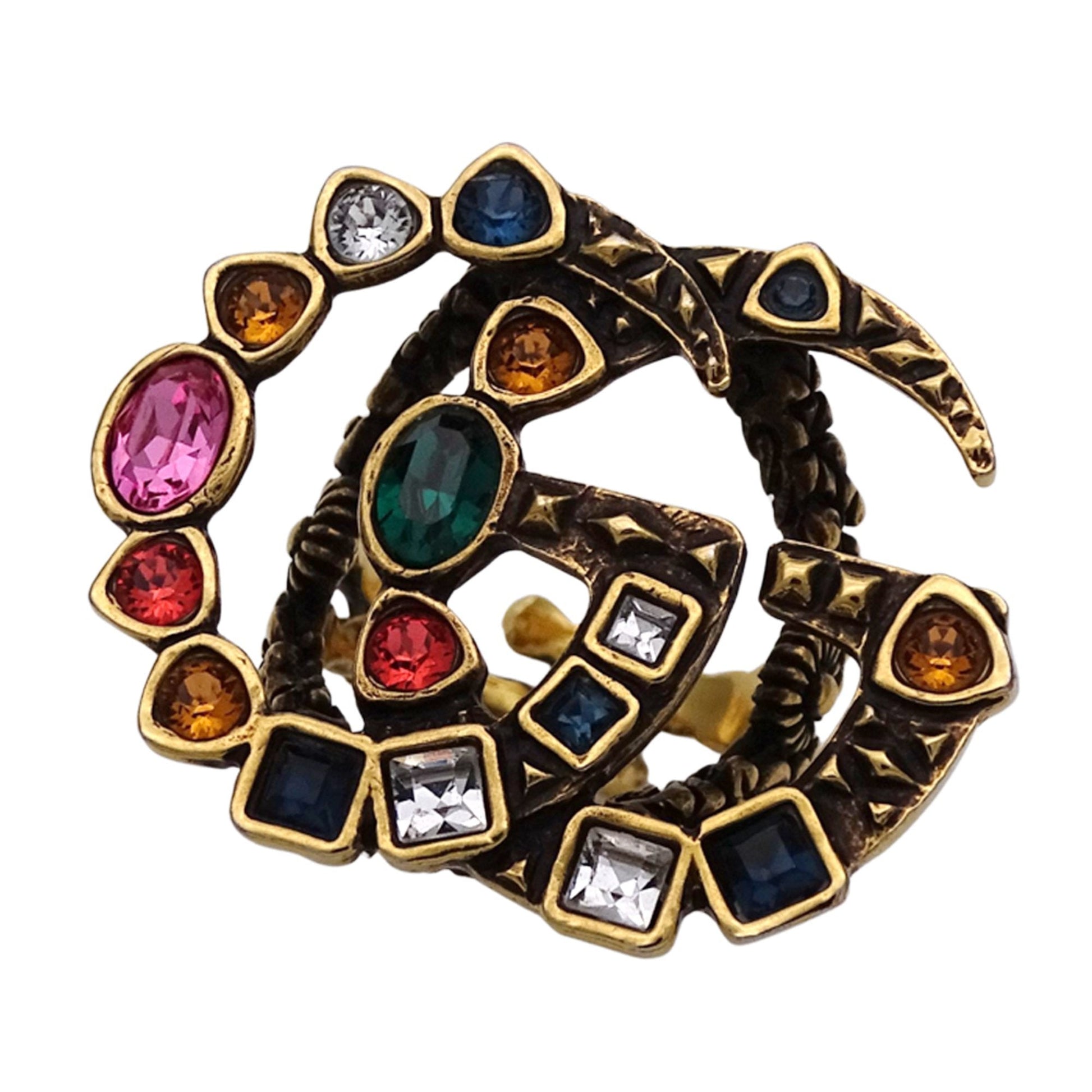 Gucci Gold Multi-Color Metal Band Ring
