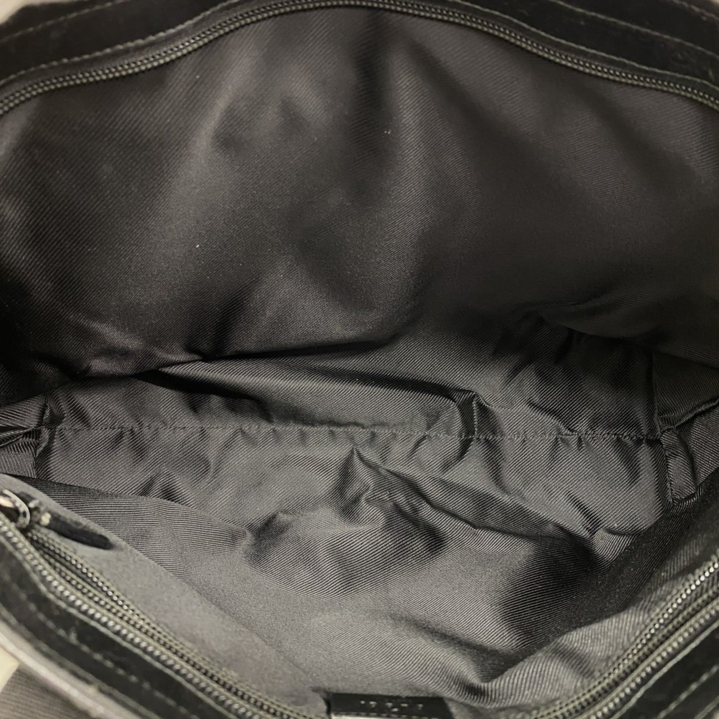 Gucci Beige Black Canvas Tote Bag