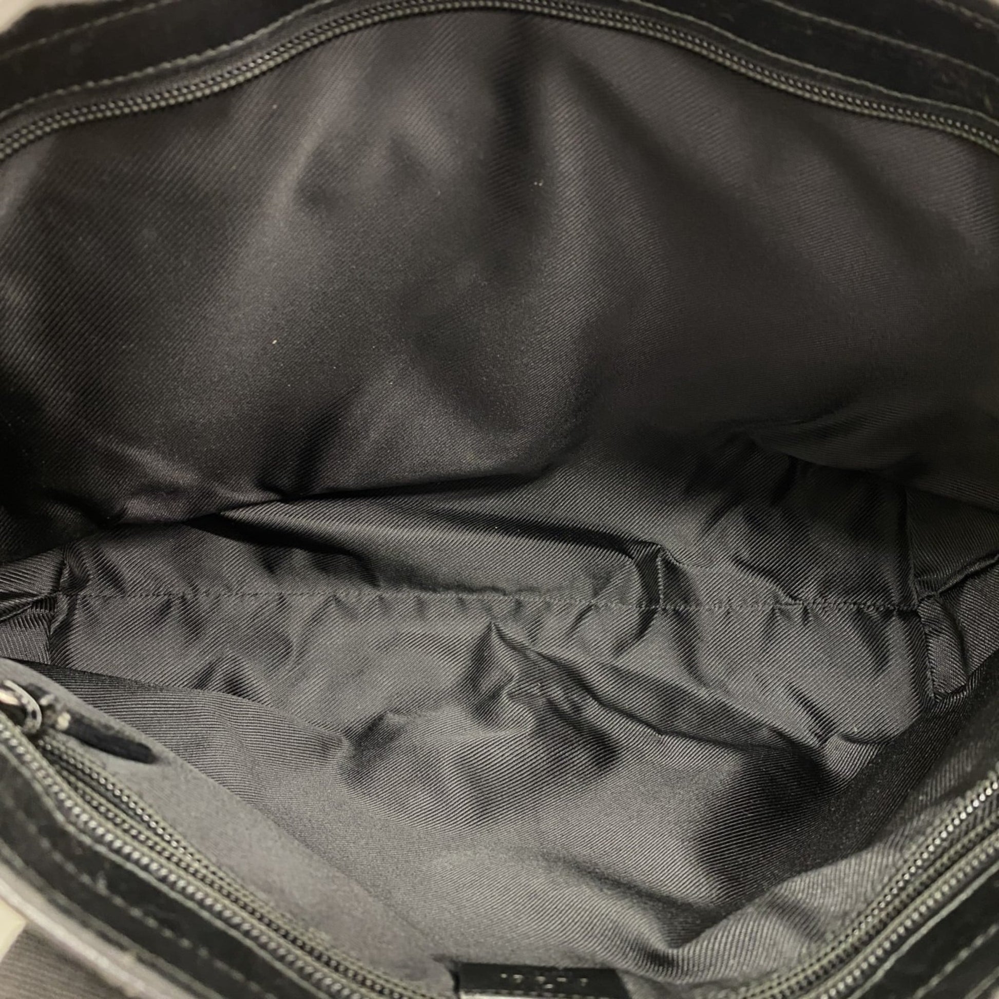 Gucci Beige Black Canvas Tote Bag