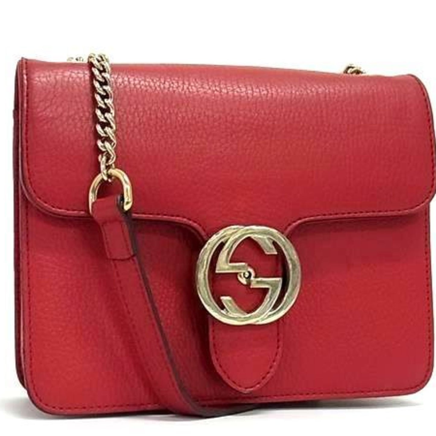 Gucci Red Color Leather Shoulder Bag