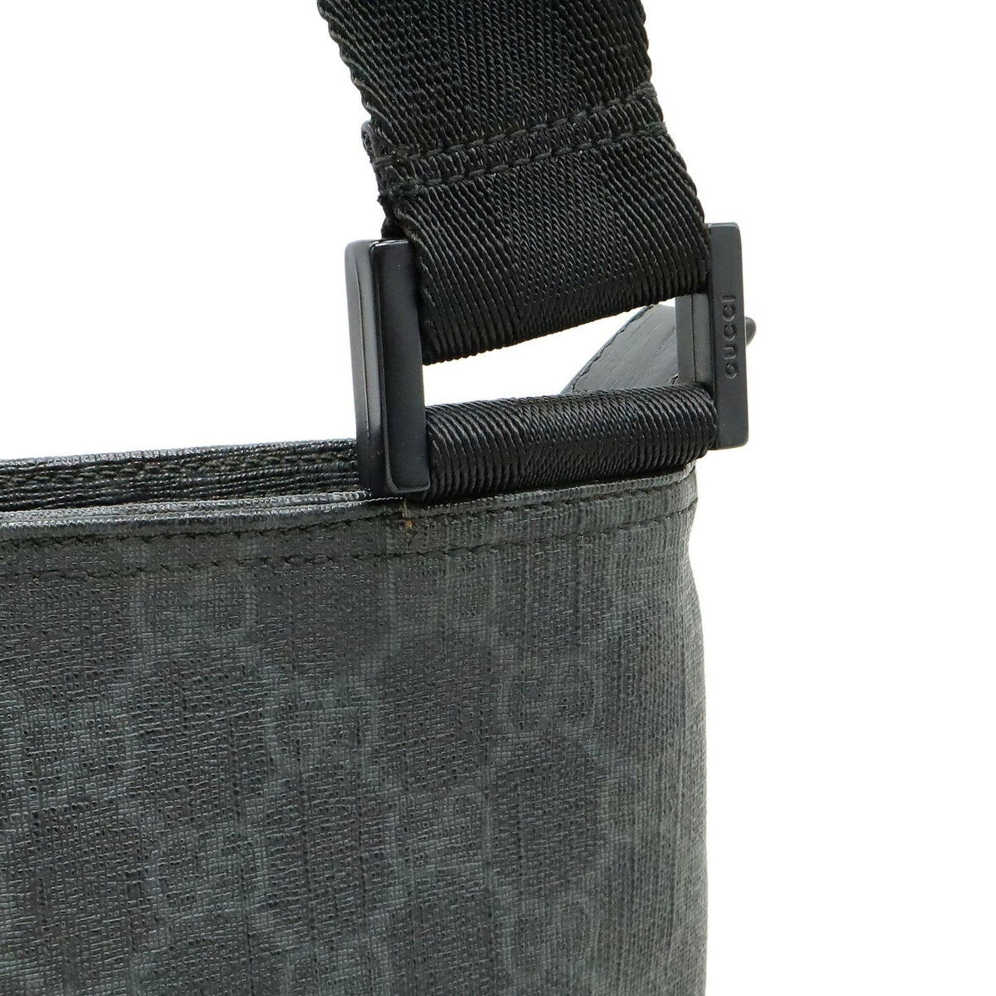 Gucci Gg Plus Black Gray Gg Supreme Leather Shoulder Bag
