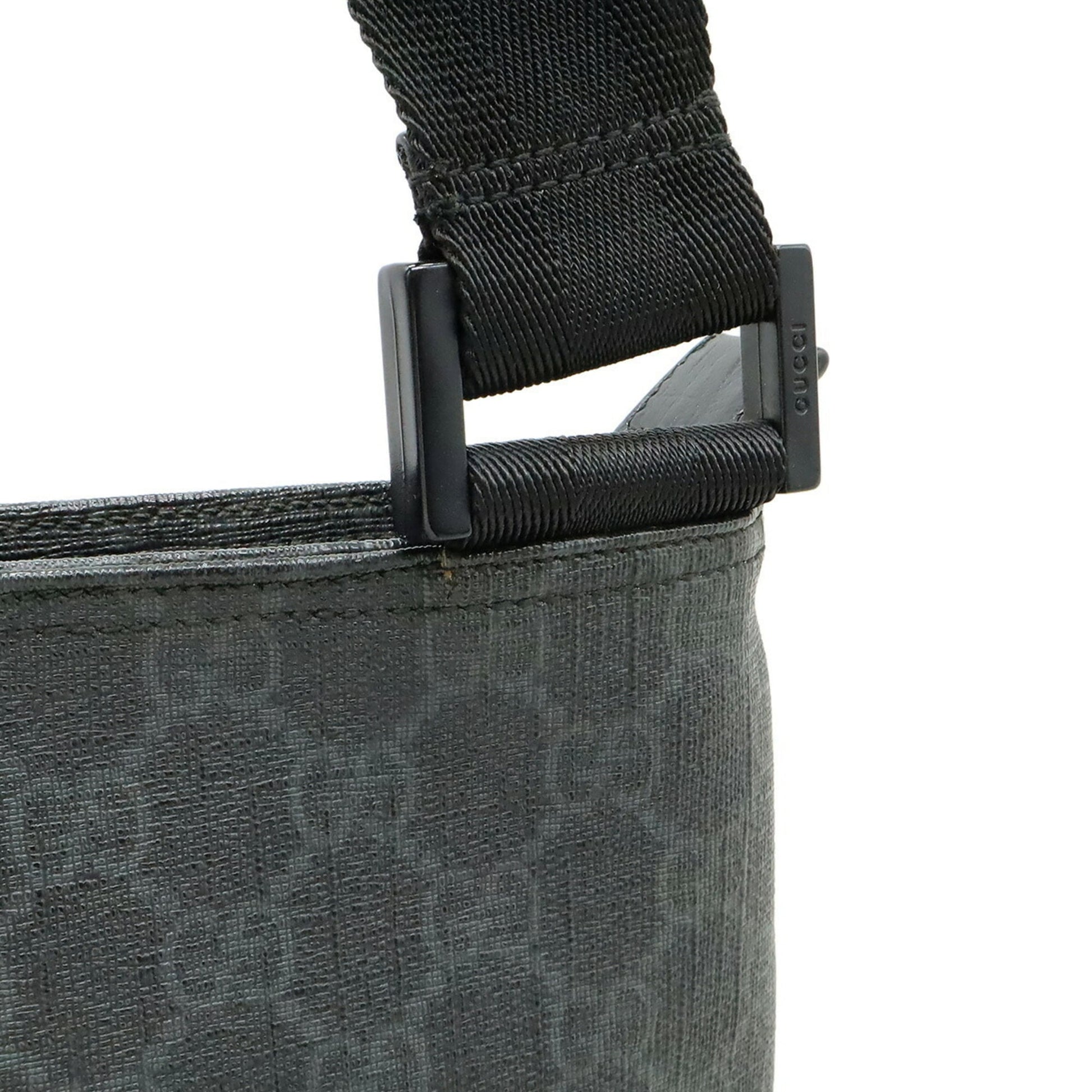 Gucci Gg Plus Black Gray Gg Supreme Leather Shoulder Bag