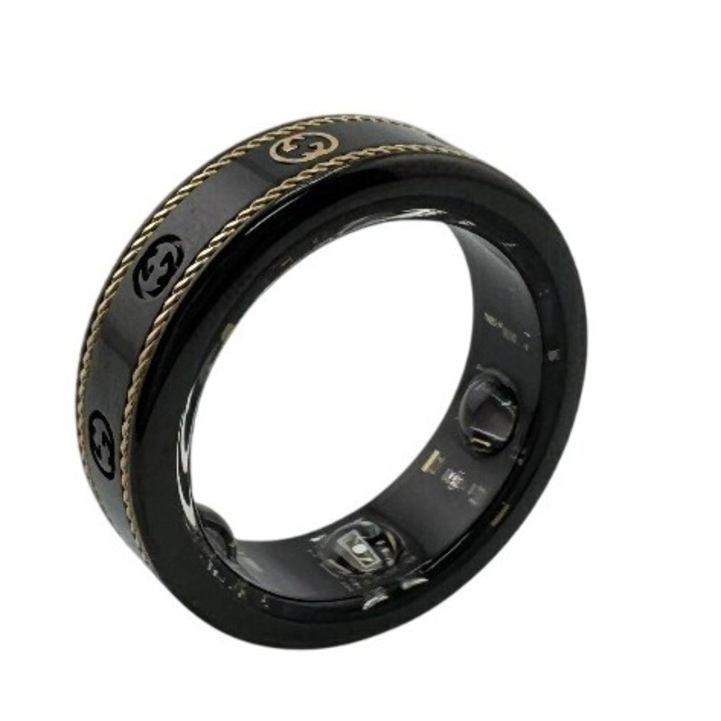 Gucci Gold Black Titanium Band Ring