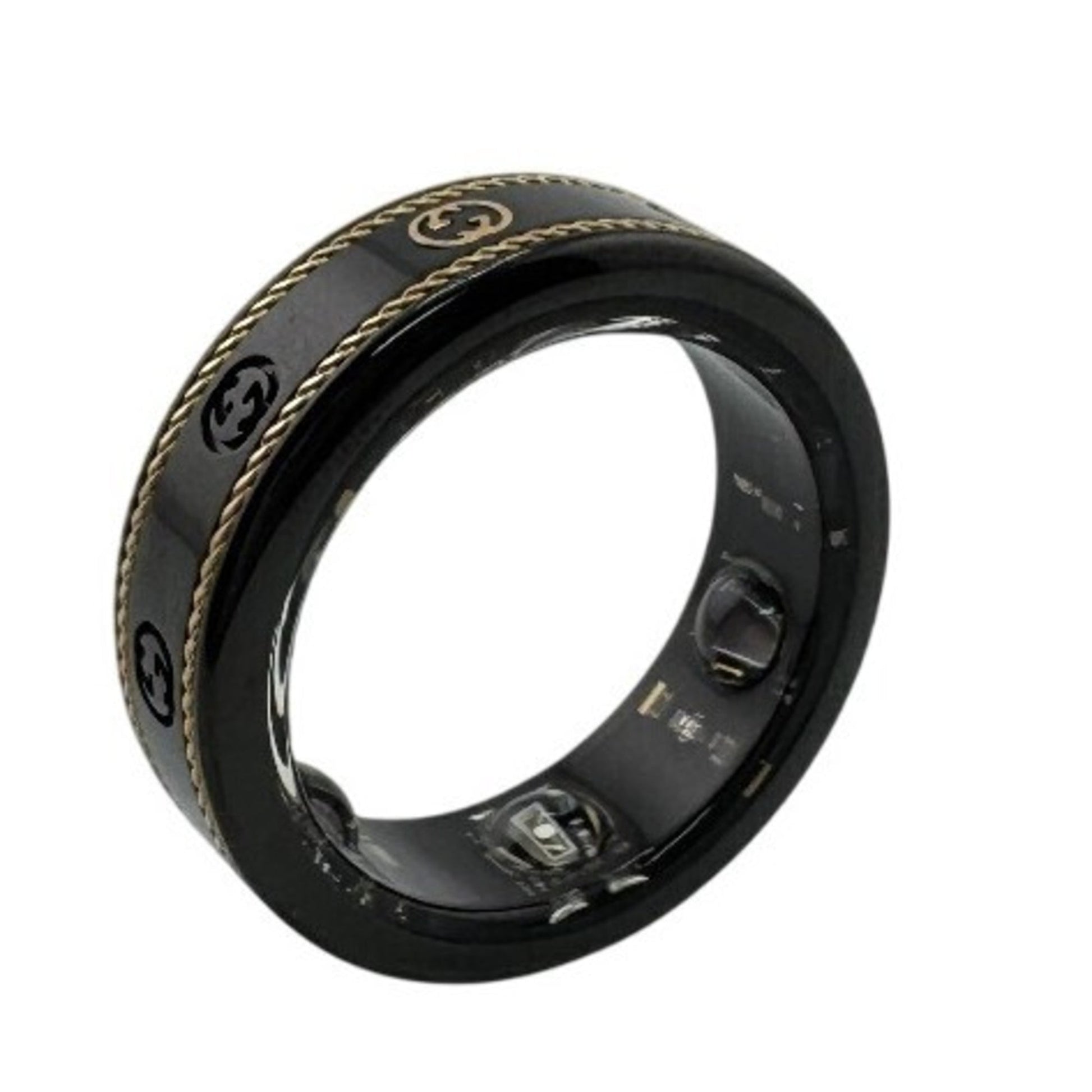 Gucci Gold Black Titanium Band Ring