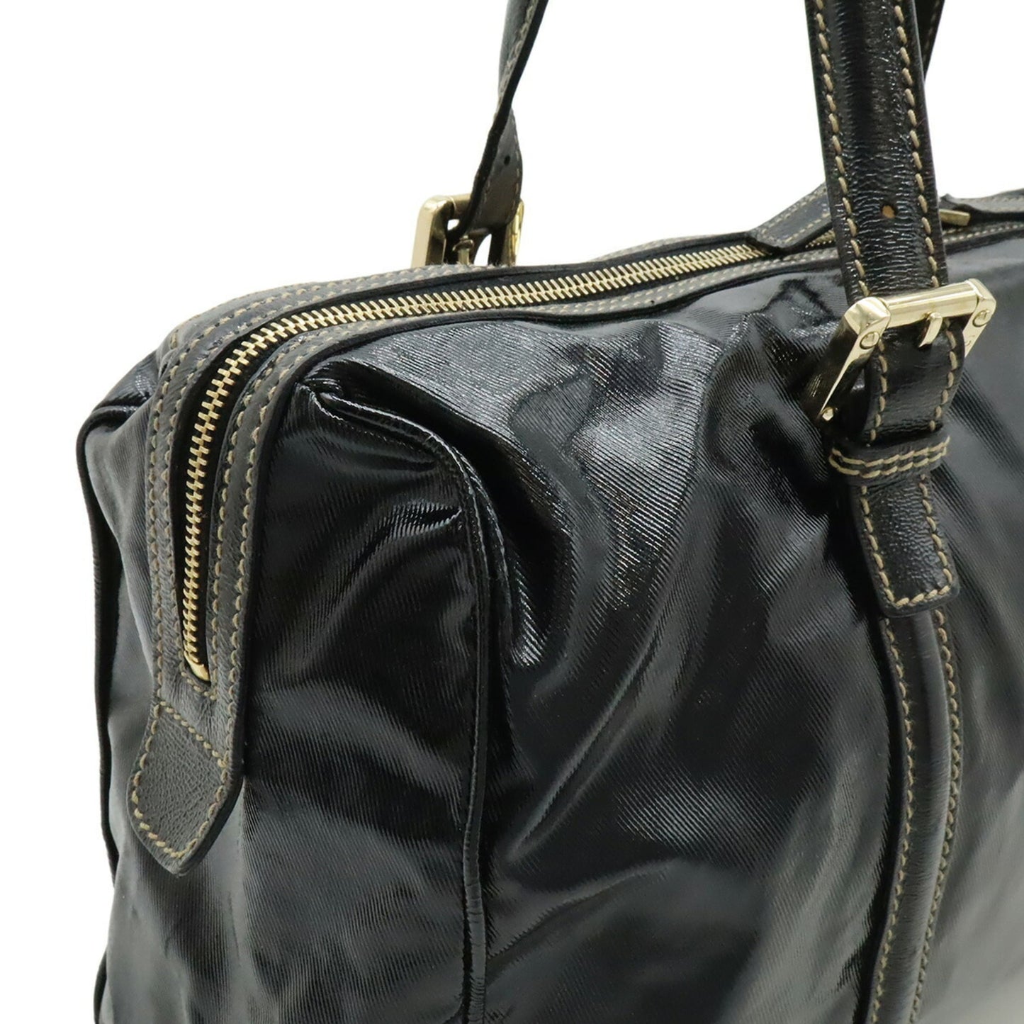 Gucci Black Coated Canvas Handbag