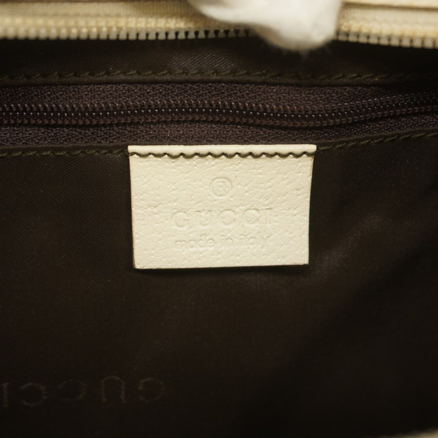Gucci Beige White Canvas Shoulder Bag