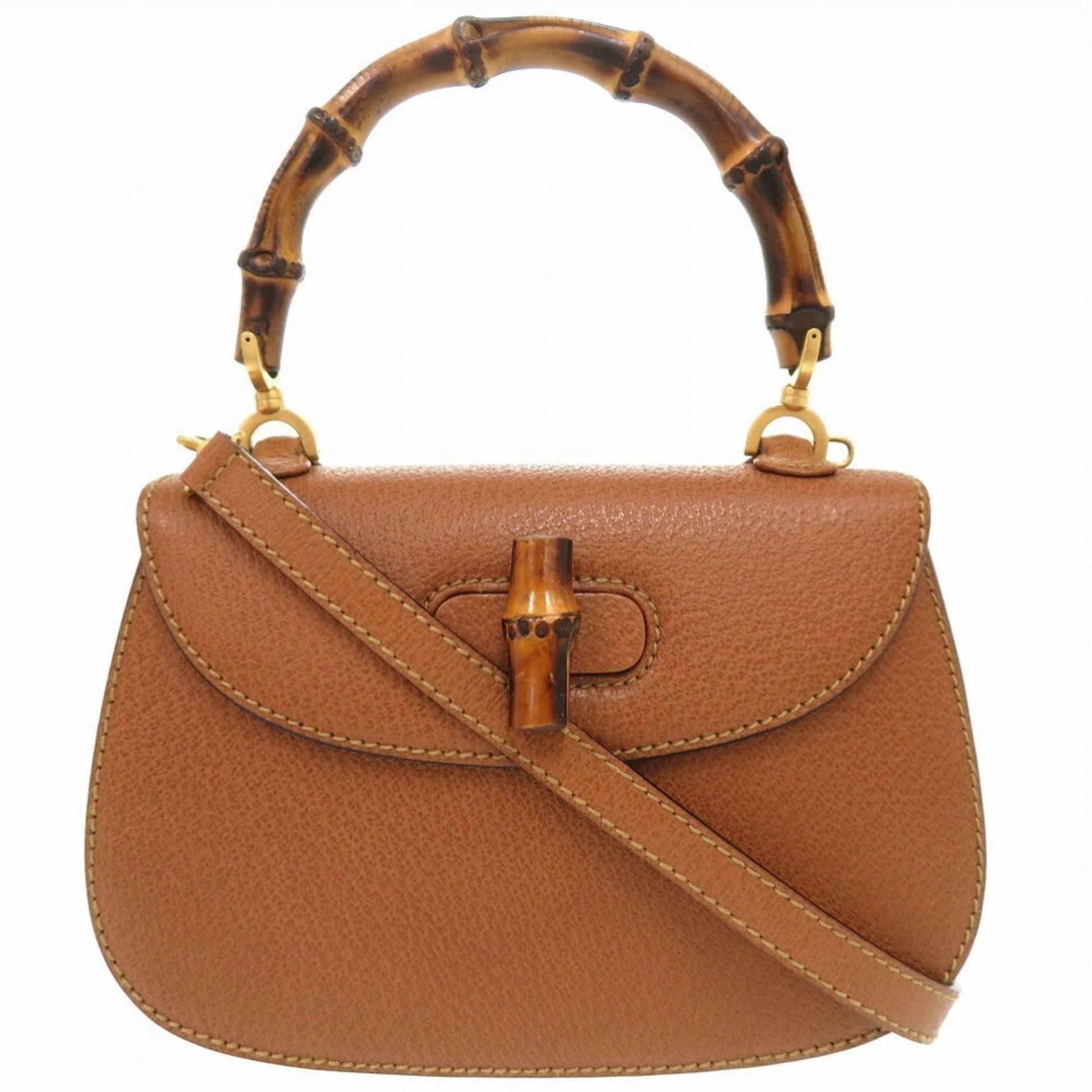 Gucci Brown Bamboo Leather Handbag