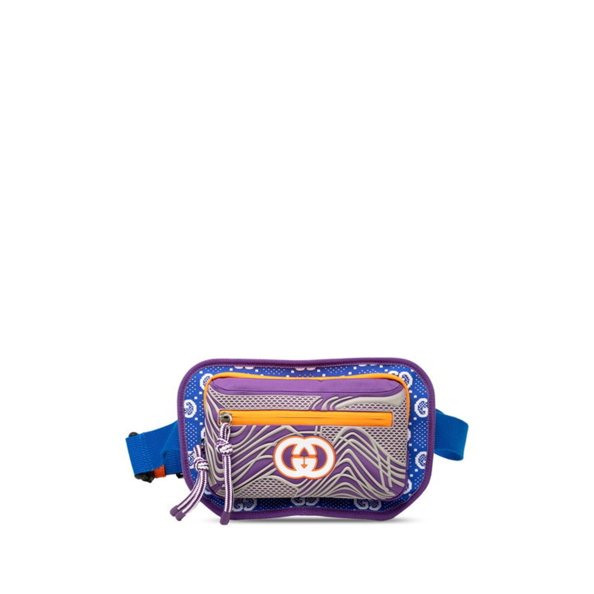 Gucci Blue Orange Purple Nylon Rubber Sling Bag
