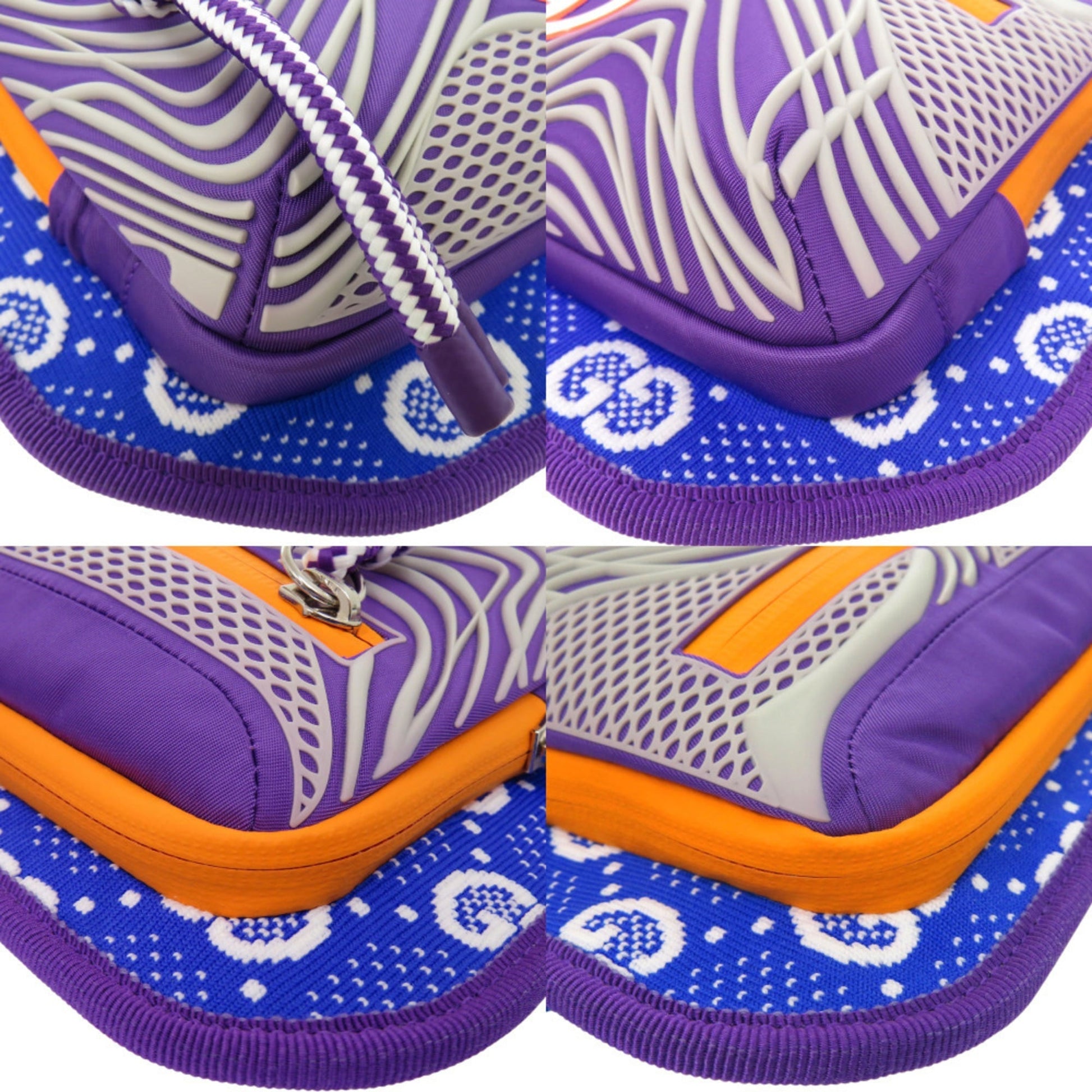 Gucci Blue Orange Purple Nylon Rubber Fanny Pack