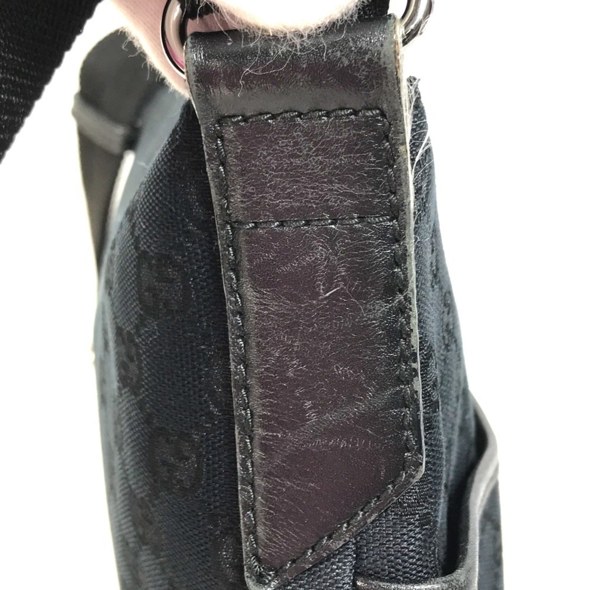 Gucci Black Gg Canvas Shoulder Bag