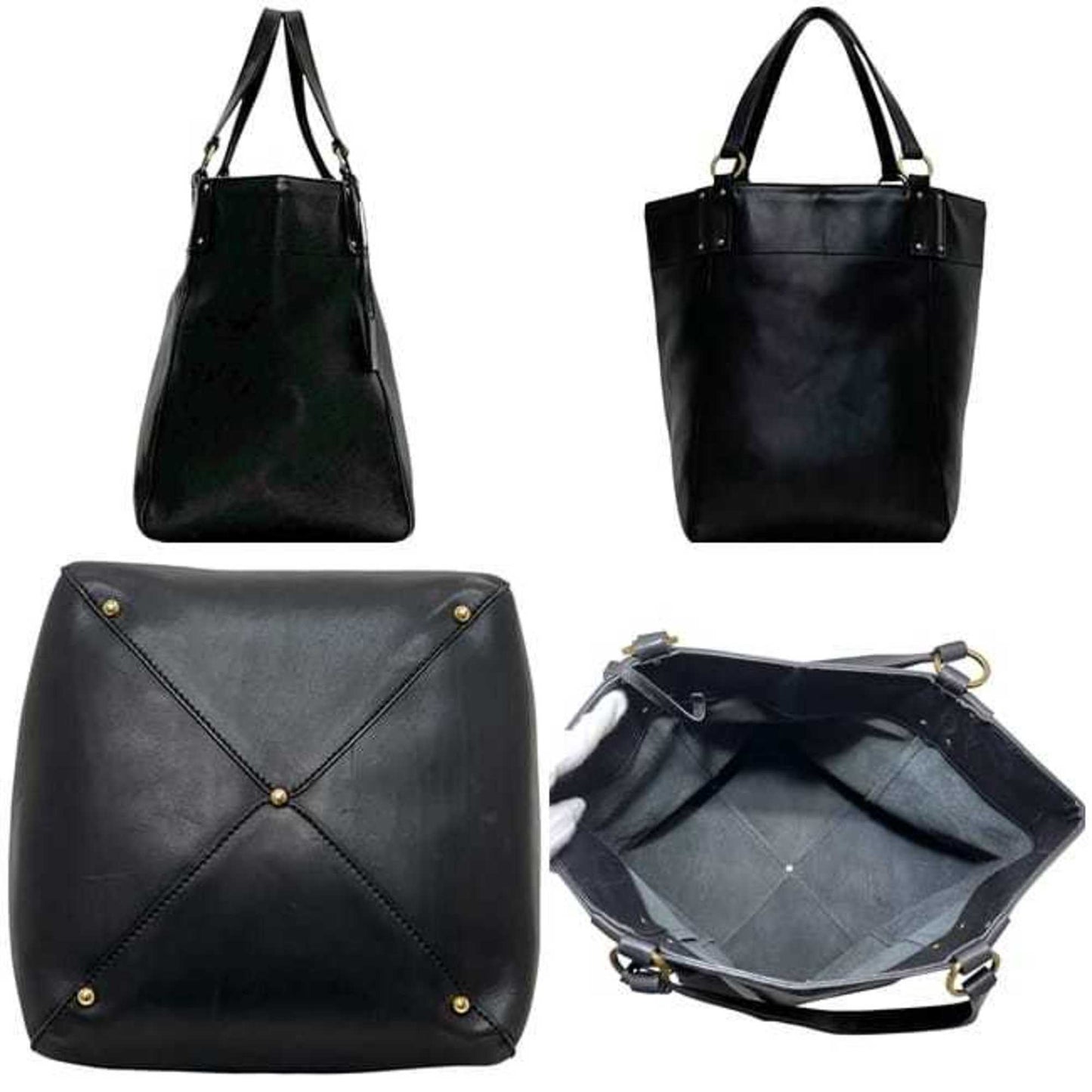 Gucci Black Leather Tote Bag