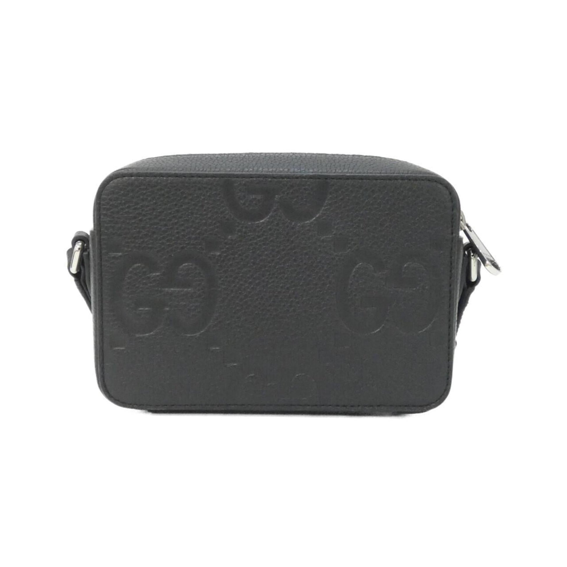 Gucci Black Gg Leather Shoulder Bag