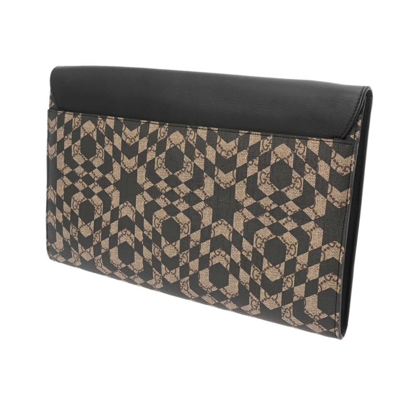 Gucci Beige Black Pvc Clutch Bag