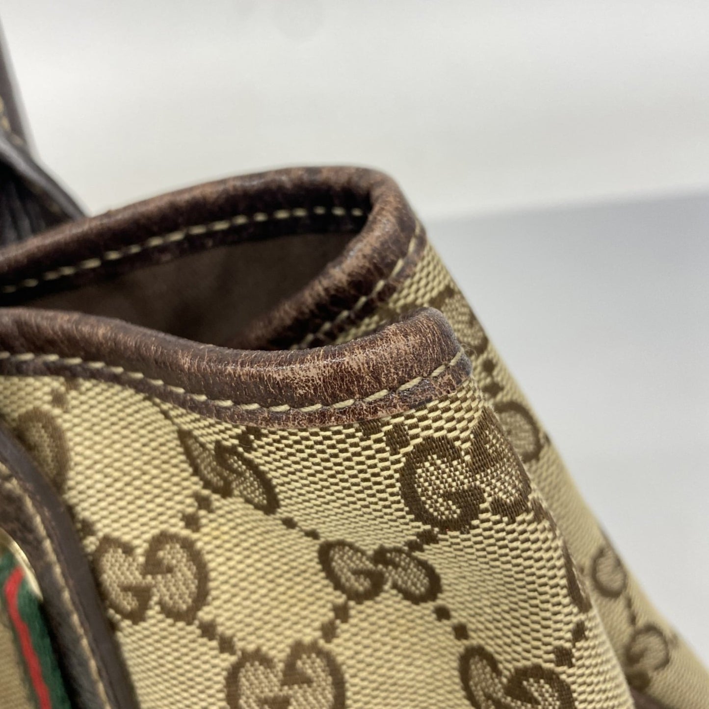 Gucci Beige Brown Canvas Tote Bag