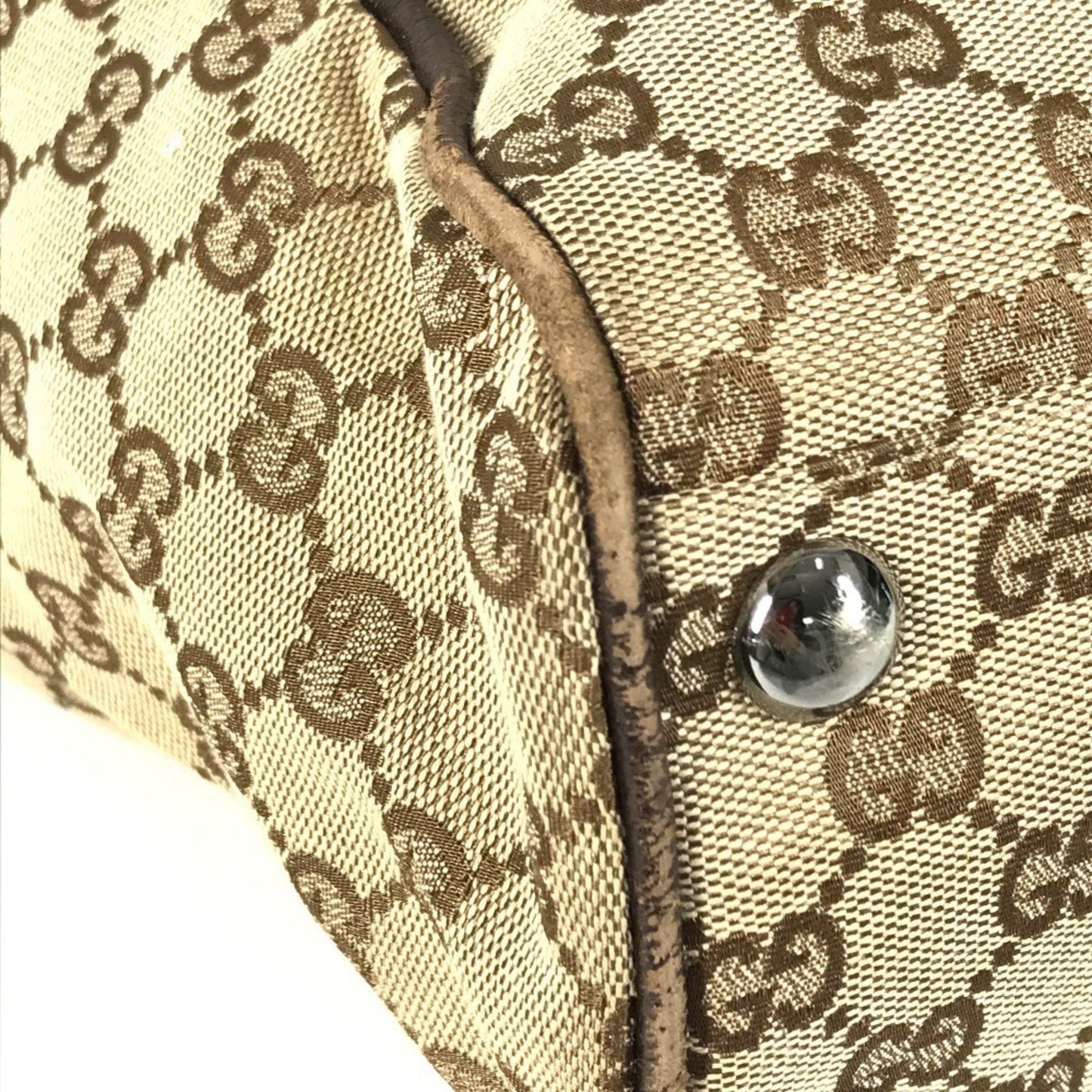 Gucci Beige Dark Brown Gg Canvas Shoulder Bag Tote Bag